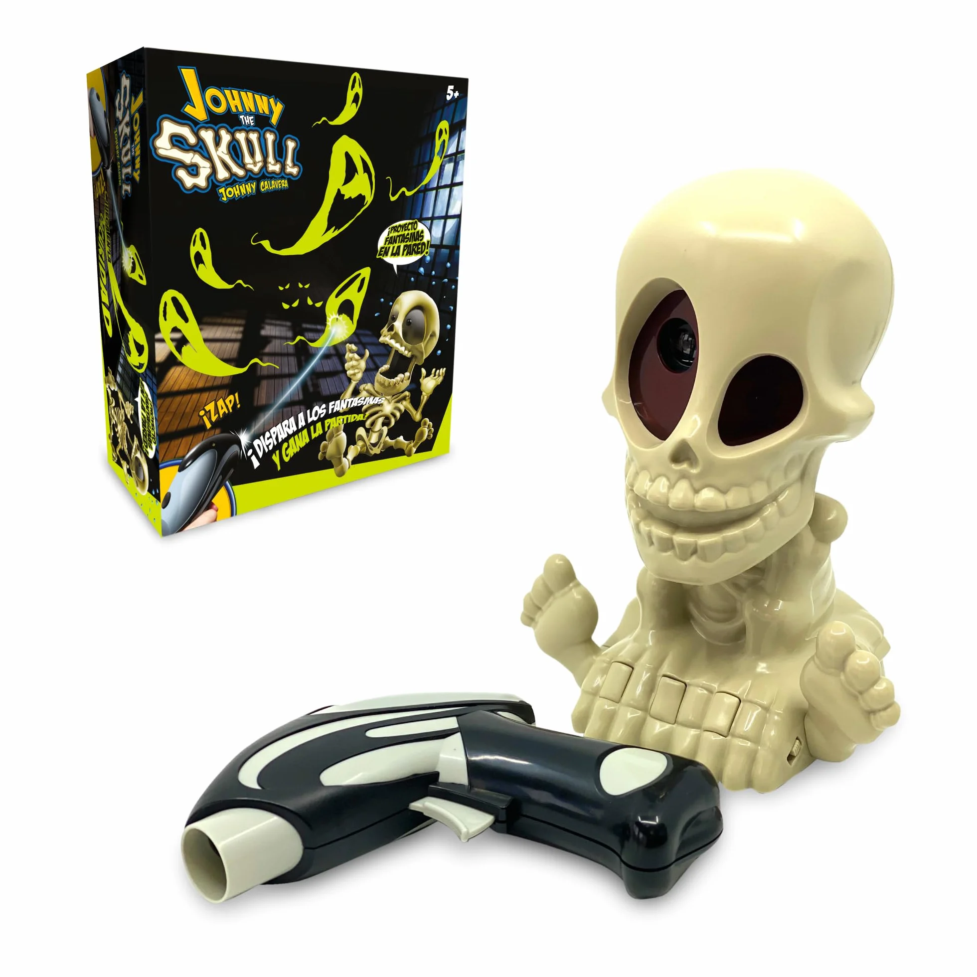 Famosa Famogames Johnny Calavera Juego de Mesa Familiar Atrapa Fantasmas Juguete Electrónico con Luz y Sonido 4 años