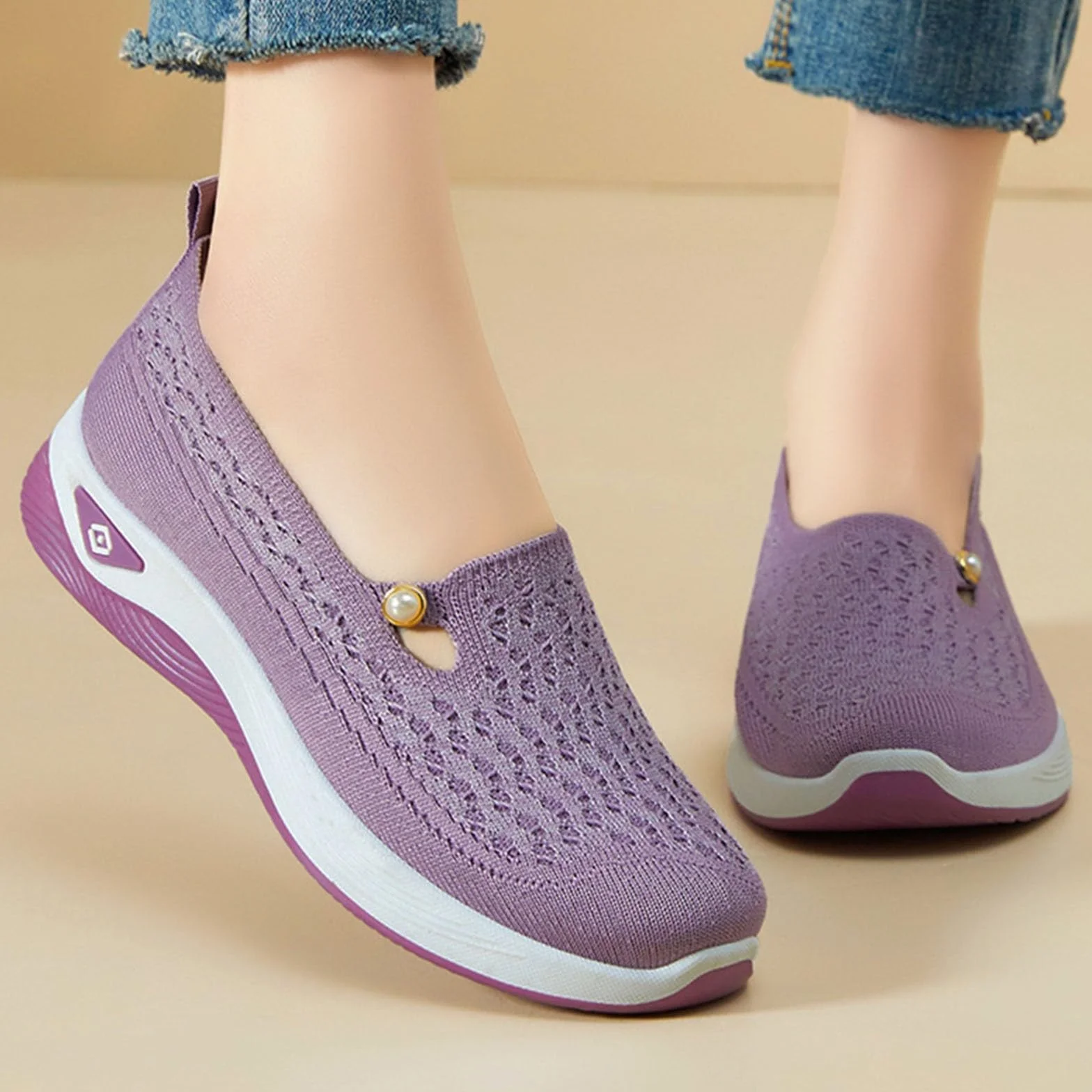 Generisch Zapatos Mujer Ancho K Mocasines - Zapatos para Correr Pie Ancho Orthopédico Ligero Transpirable