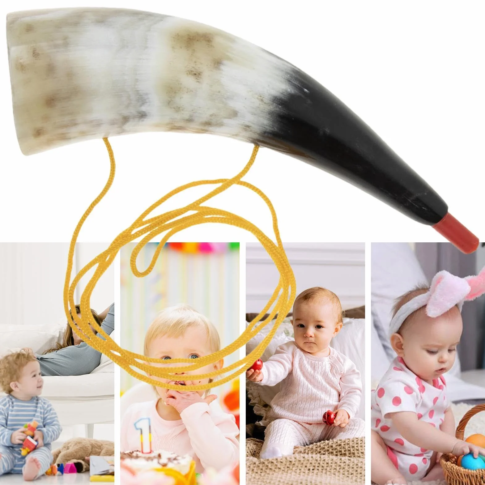 De Cuerno Vikingo, Accesorio Musical Portátil para Trompeta De Al Aire Libre | Construcción De Bocina Pulida Natural De 210 G, Equipo De Efectos De Sonido Animador Juegos De