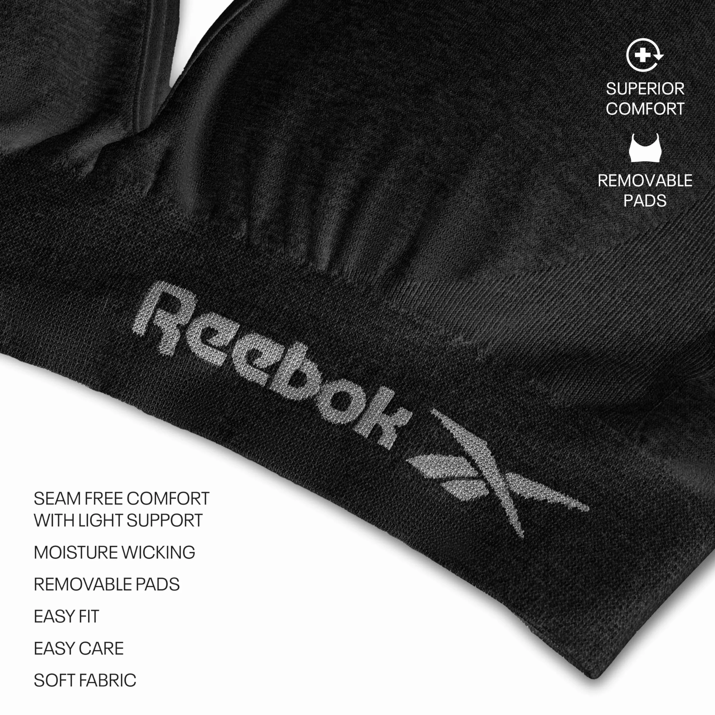 Reebok Justine Sujetador sin Costuras Mujer Pack de 1