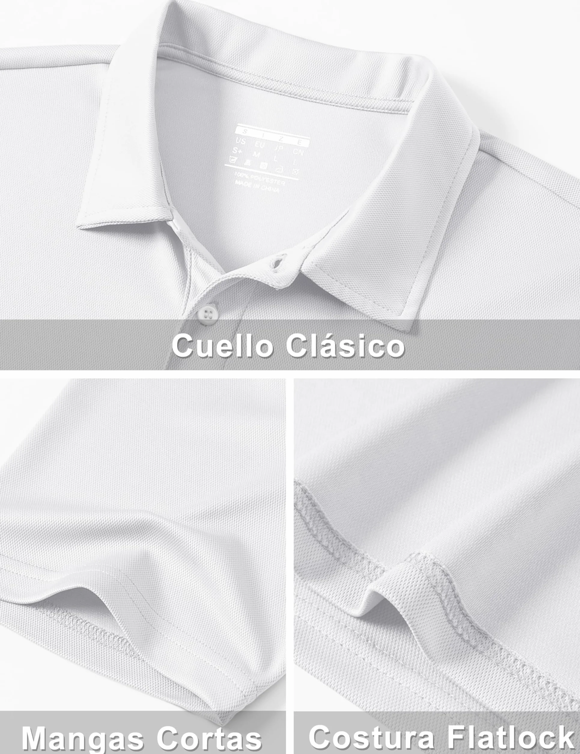 TACVASEN Polo Hombre Manga Corta Golf Camisa Transpirable Antisudor Ajustada