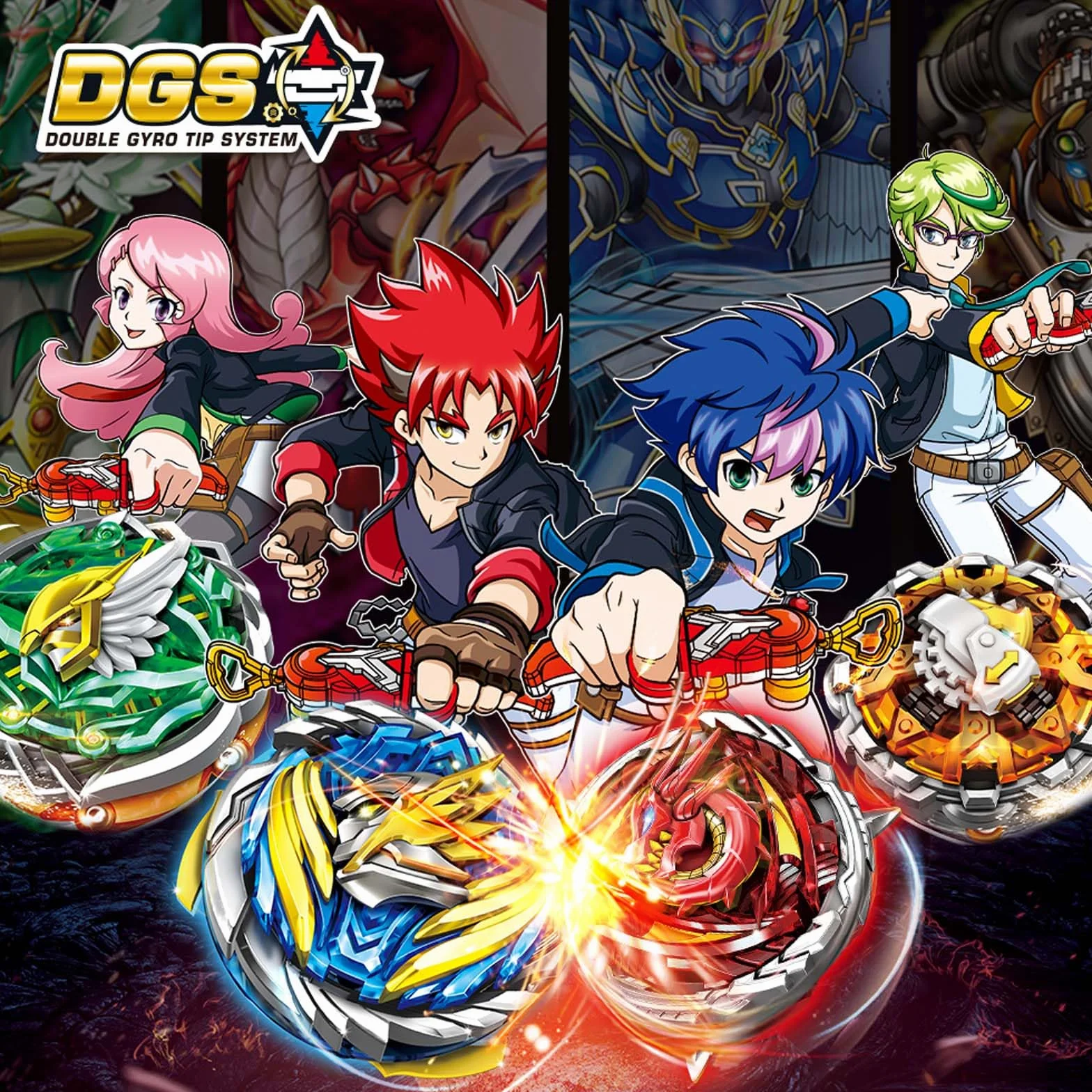 INFINITY NADO Peonza de Metal con Lanzador Magnético Fiery Dragon, Juguete para Niños 5-12 Años, Rojo