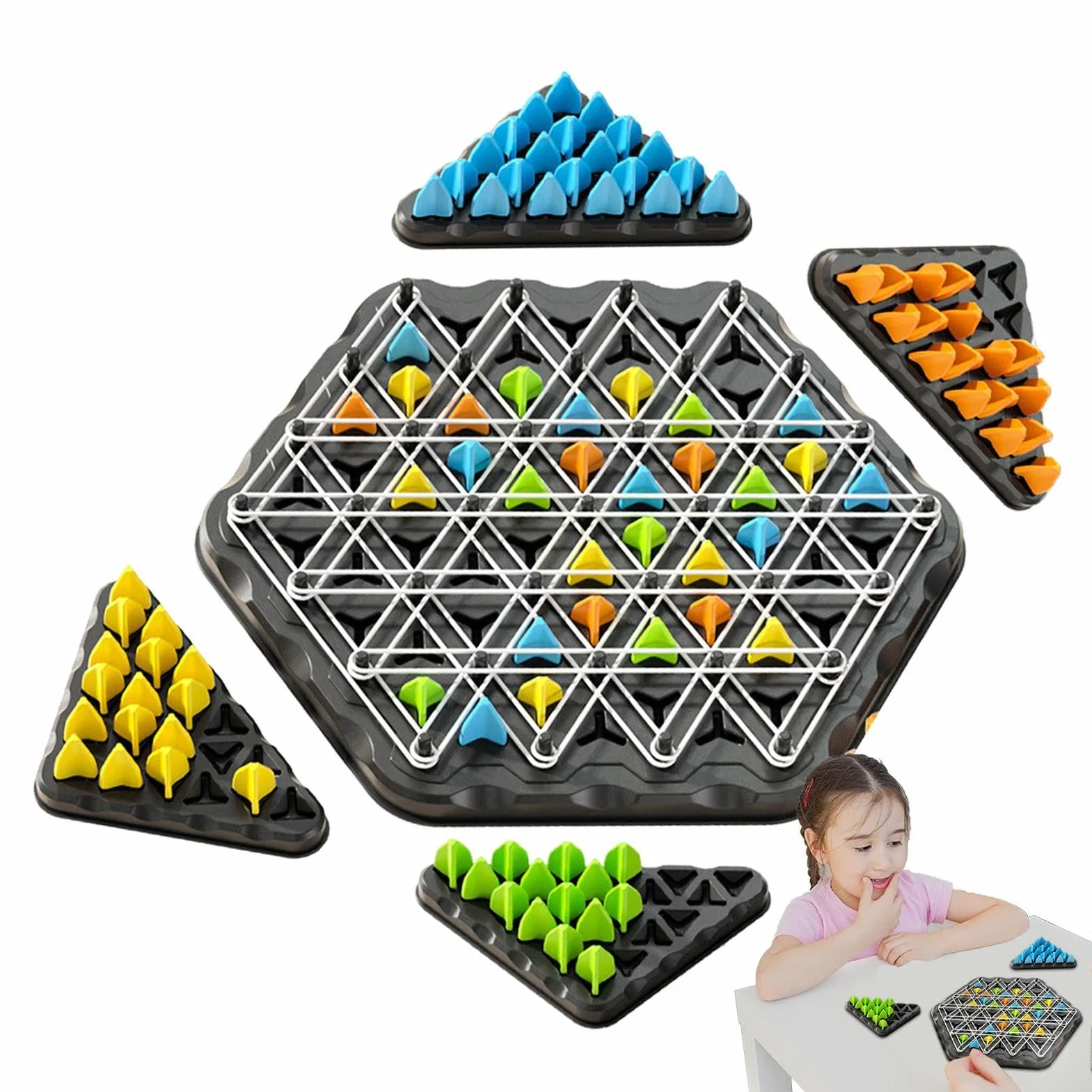Chain Triangle Chess Game Puzzle Interactive Thinking Toy