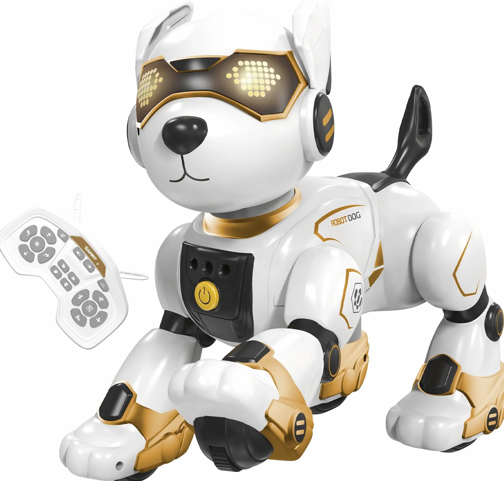 Perro Robot Inteligente Teledirigido con Control Gestual y por Voz, Juguete Interactivo para Canto, Baile, Yoga, Acrobacias - Regalos Ideales para Niños