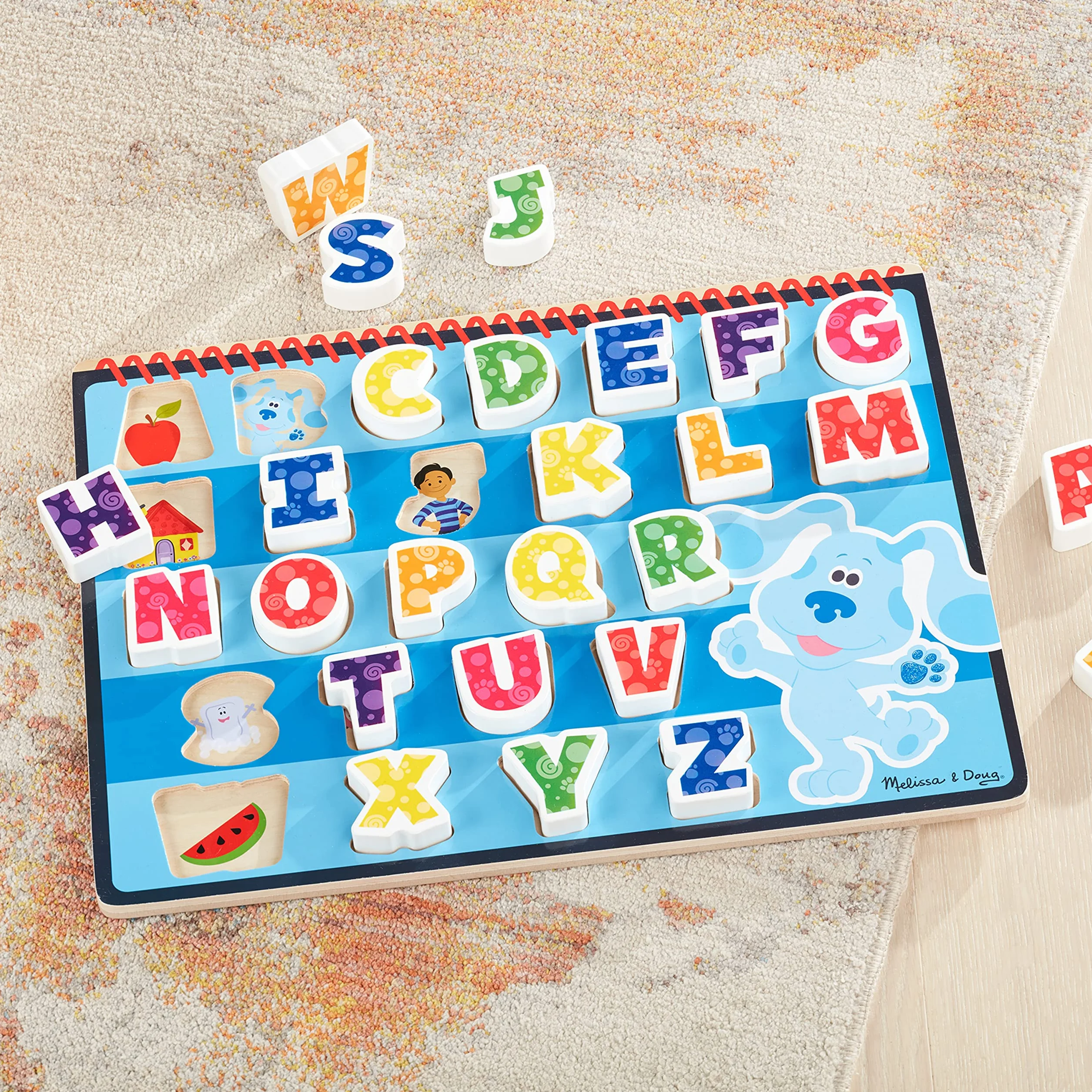 Melissa & Doug Blue's Clues & You! Rompecabezas de Piezas Gruesas de Madera Alfabeto 26 Piezas