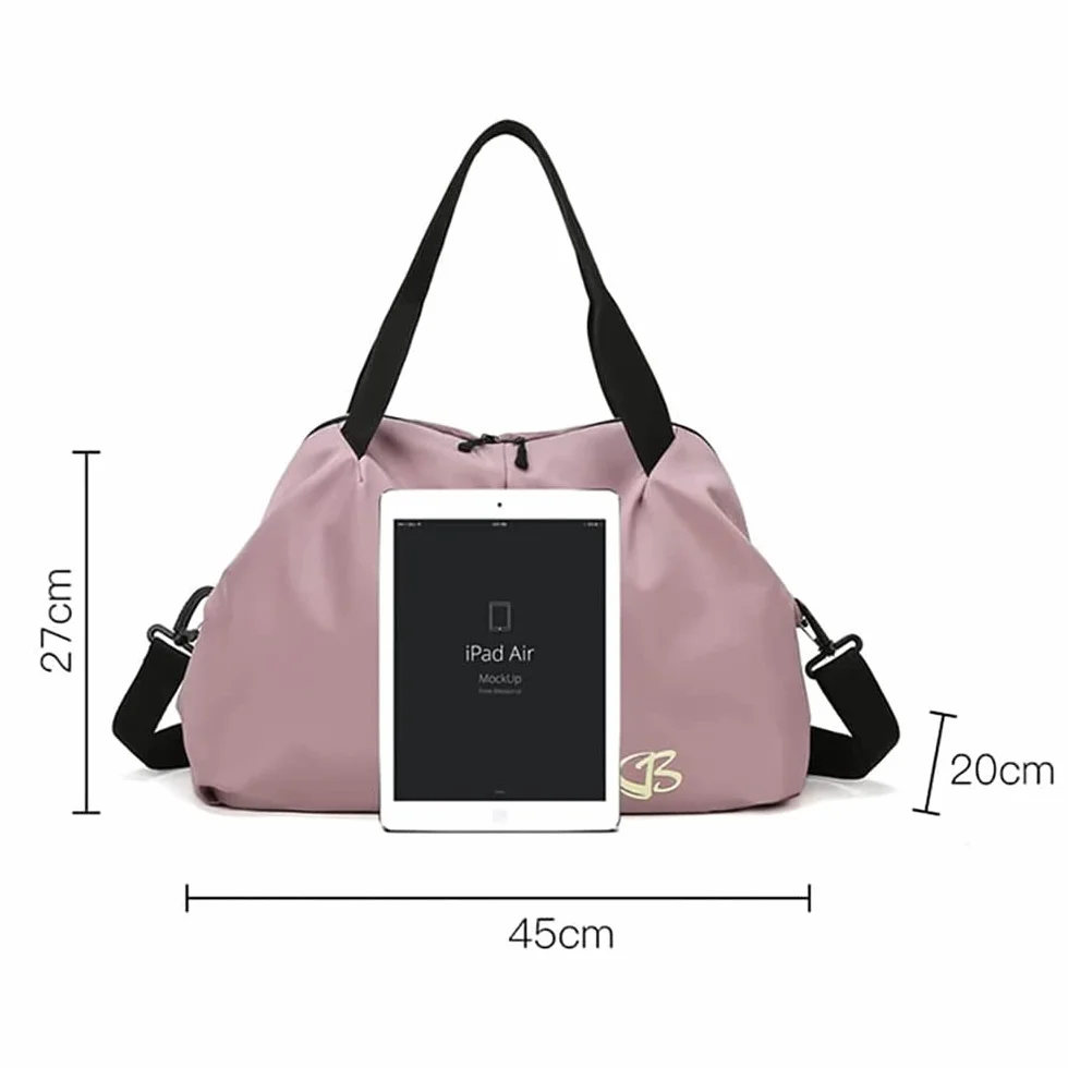 Bolsa Deporte Mujer Pequeña Impermeable con Bolsillo Húmedo, Mochila Gimnasio Viaje, Negro