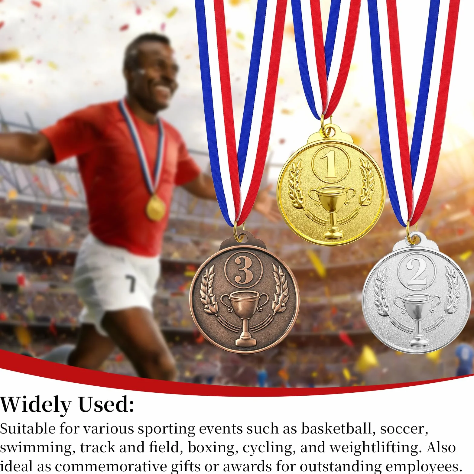 Medallas de Metal 12 Piezas para Eventos Deportivos y Concursos