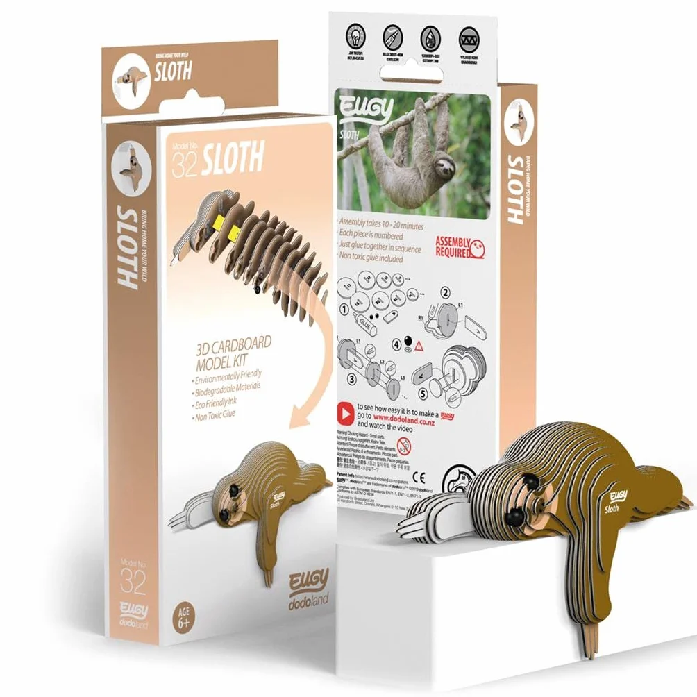 EUGY 032 Perezoso. Eco-Friendly 3D Paper Puzzle