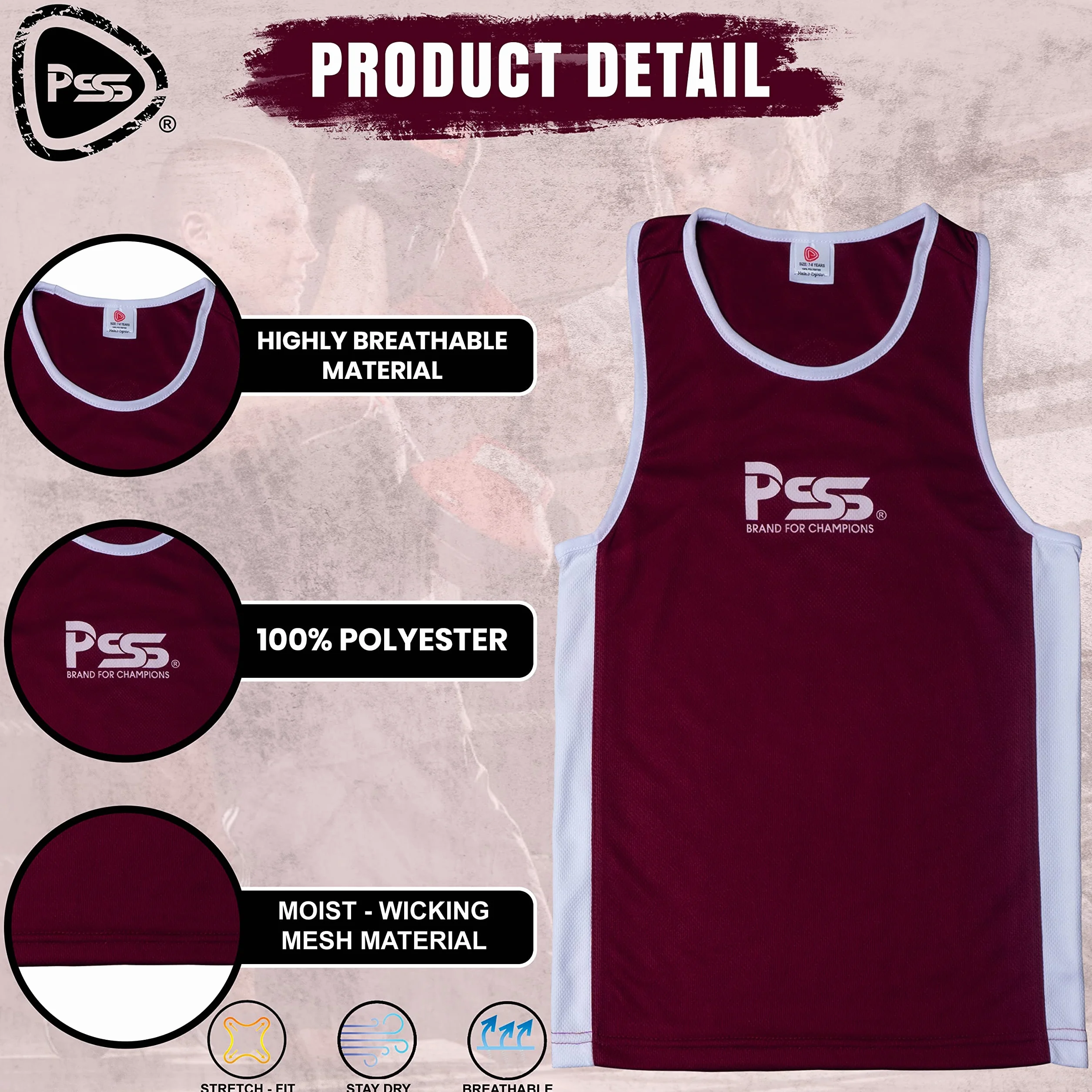 PSS Conjunto de Boxeo para niños 3-14 años Pantalón Corto Camiseta Tirantes Kick Boxing Muay Thai MMA Negro Rojo Azul