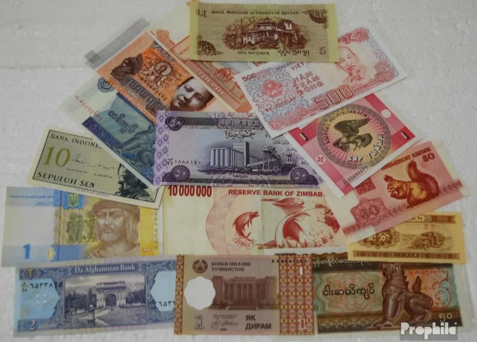 Prophila Collection Todo Mundo 15 Varios Billetes de Banco (Billetes de Banco para coleccionistas - sin Medio de Pago)