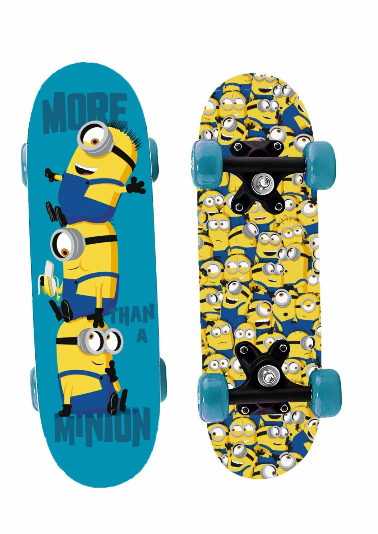 Minions 2 Mini monopatín de Madera, 43 x 12 x 8 cm