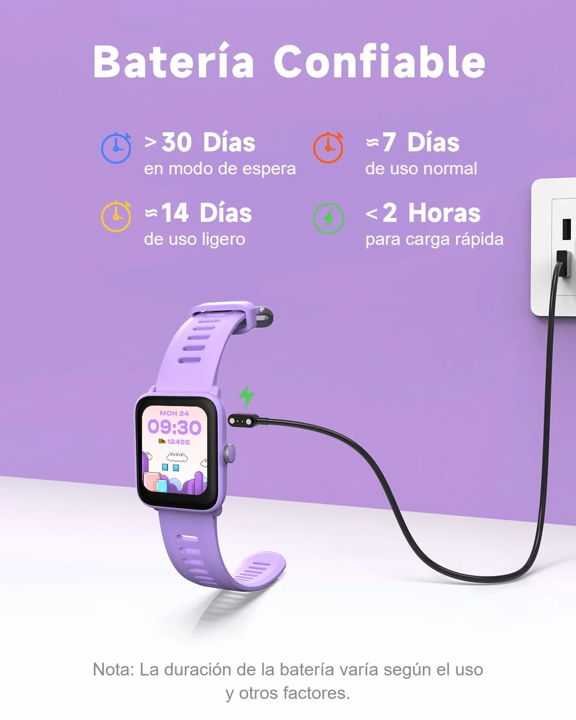 BIGGERFIVE Pulsera Actividad Niñas 3-14 años Reloj Inteligente Podómetro Frecuencia Cardíaca Resistente al Agua 5ATM Monitor Sueño Despertador Juegos Rompecabezas