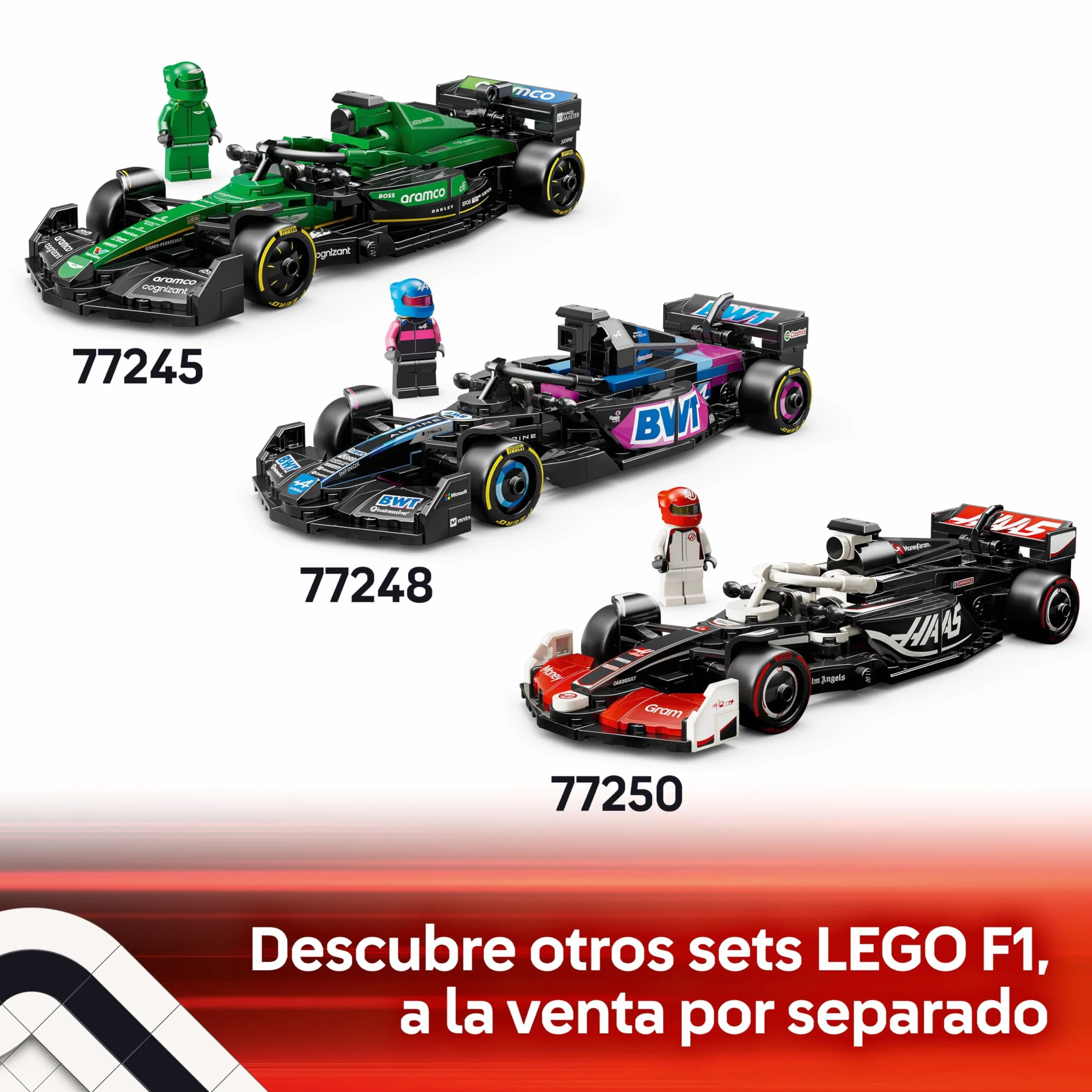 LEGO Speed Champions Coche de Carreras Ferrari SF-24 F1 de Juguete - Maqueta de Vehículo Rojo de Fórmula 1 y Minifigura de Piloto para Coleccionar - Regalo para Niños y Niñas de 10+ Años 77242