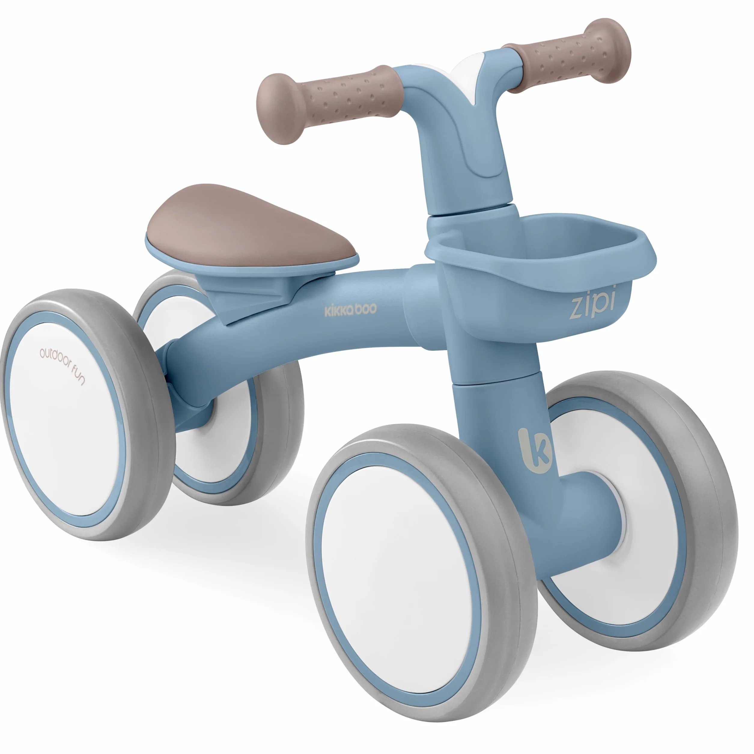 KikkaBoo Bicicleta Sin Pedales ZIPI, Correpasillos Bebé de 1 a 3 Años, Bicicleta Equilibrio, Bici Bebé con Canasta, Ajustable, Juguete para Niños, Azul