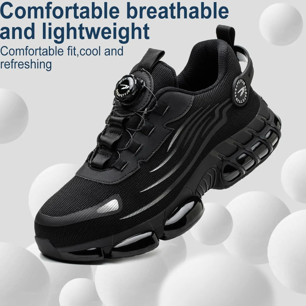 Zapatos de Seguridad para Hombre Mujer Ligero Zapatillas de Trabajo con Punteras de Acero Transpirable Antideslizantes 38-46 EU