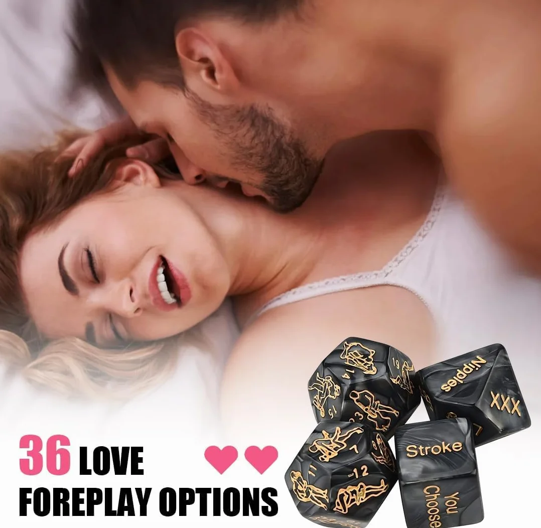 4pcs Juegos para Parejas, romántico y Exquisito Juego de Dados Juguetes pequeños - Regalos Divertidos - Citas de Pareja.