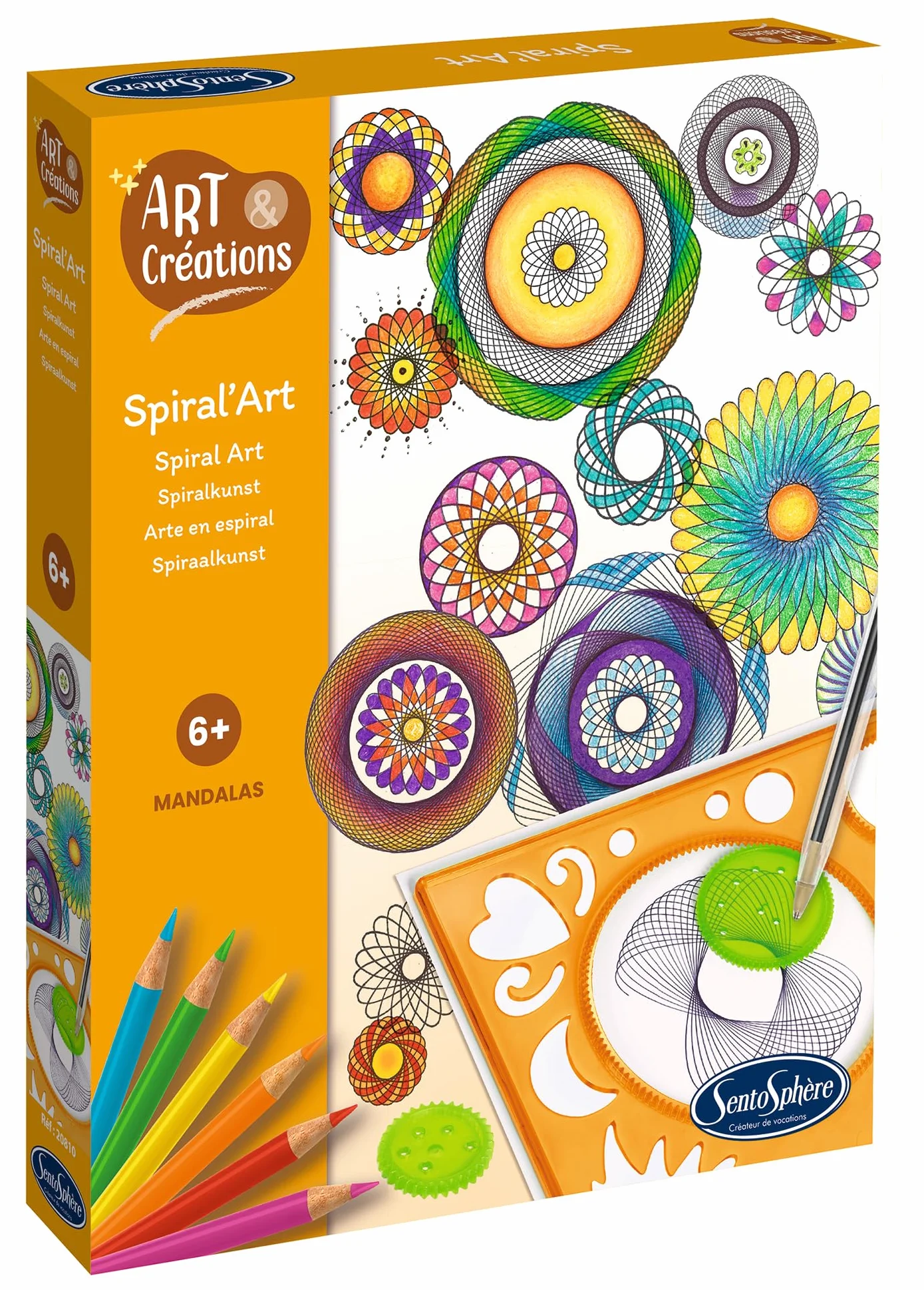 Sentosphere 3920810 - Kit de manualidades en espiral, diseño de mandala, kit creativo para niños y adultos