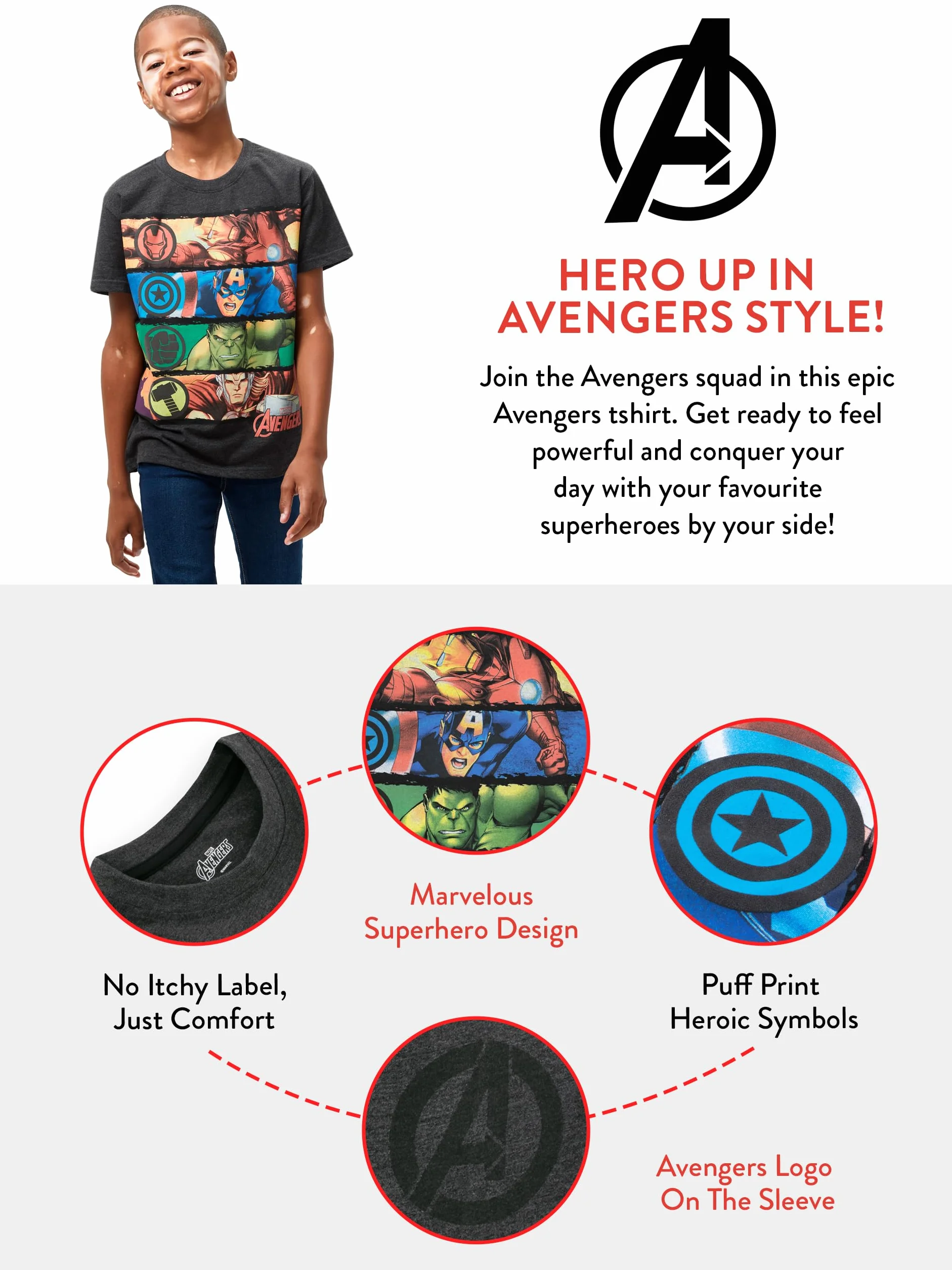 Marvel Avengers Camiseta para niño Vengadores