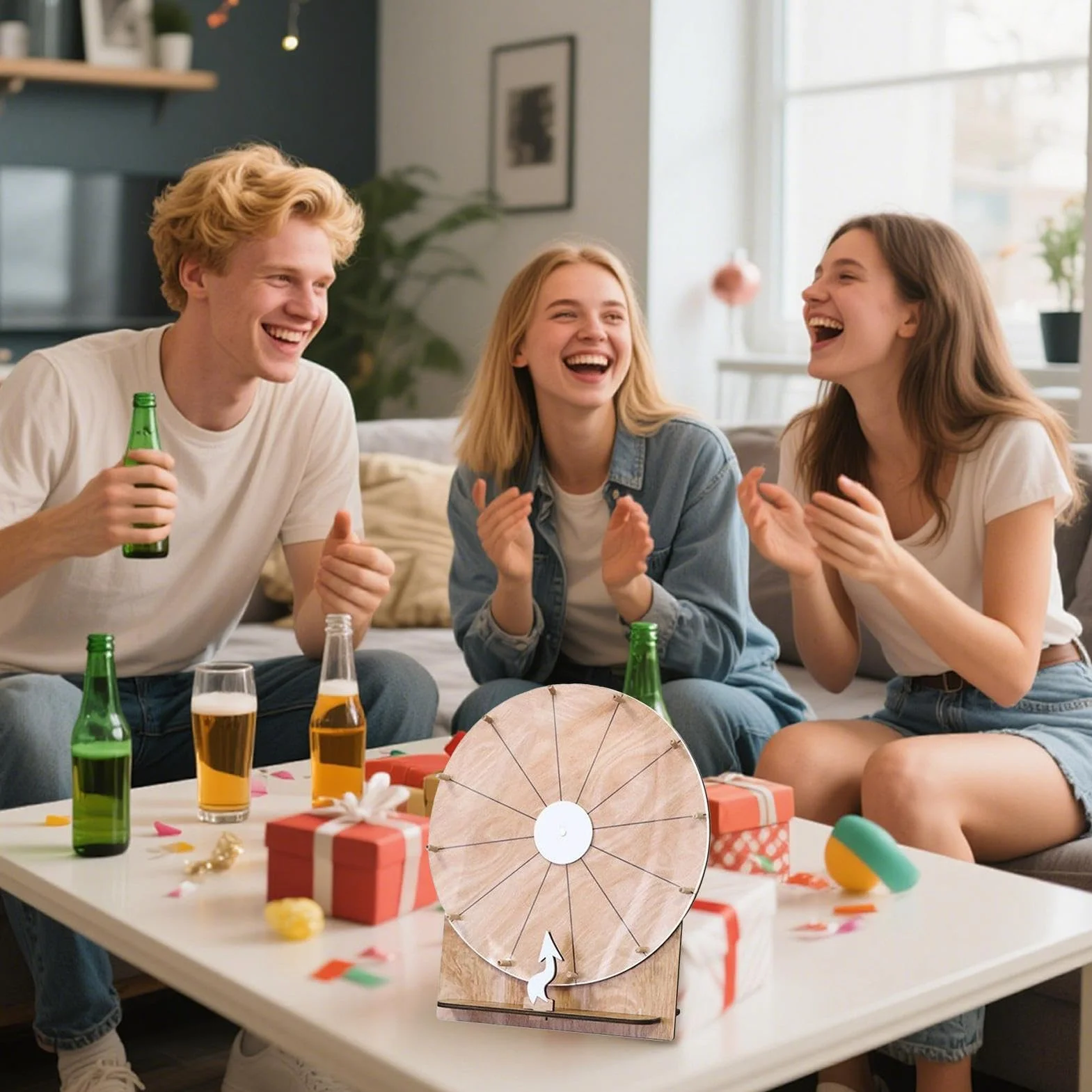 Ruleta Giratoria de Madera 28 cm para Mesa | Suministros para Fiestas Familiares
