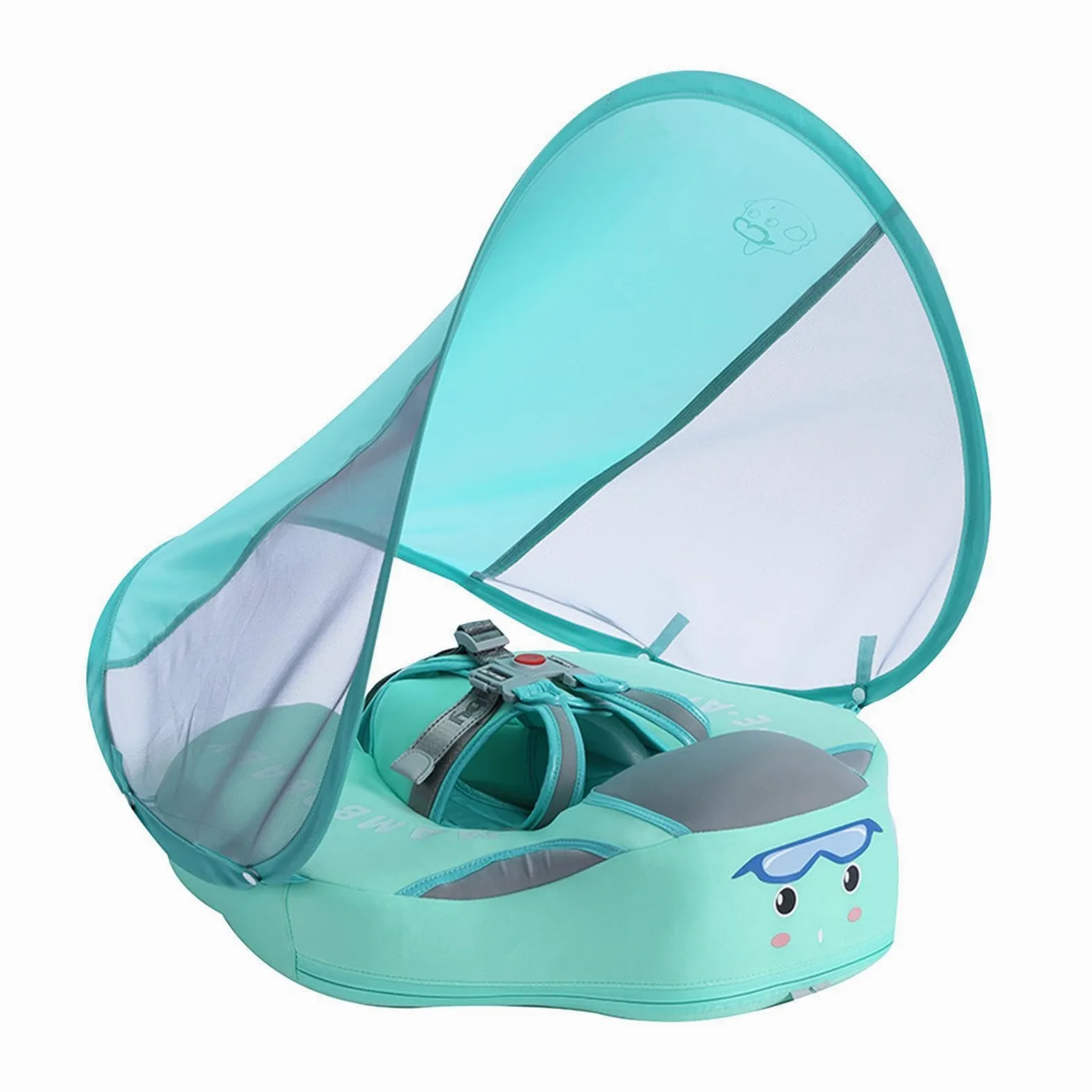 Flotador para Bebés Flotador Infantil para Piscinas | Antivuelco Con Sombrilla Protectora Desmontable Para Viajes De Verano, Lagos Y Bañeras Exteriores - Para Bebés De 3 A 24