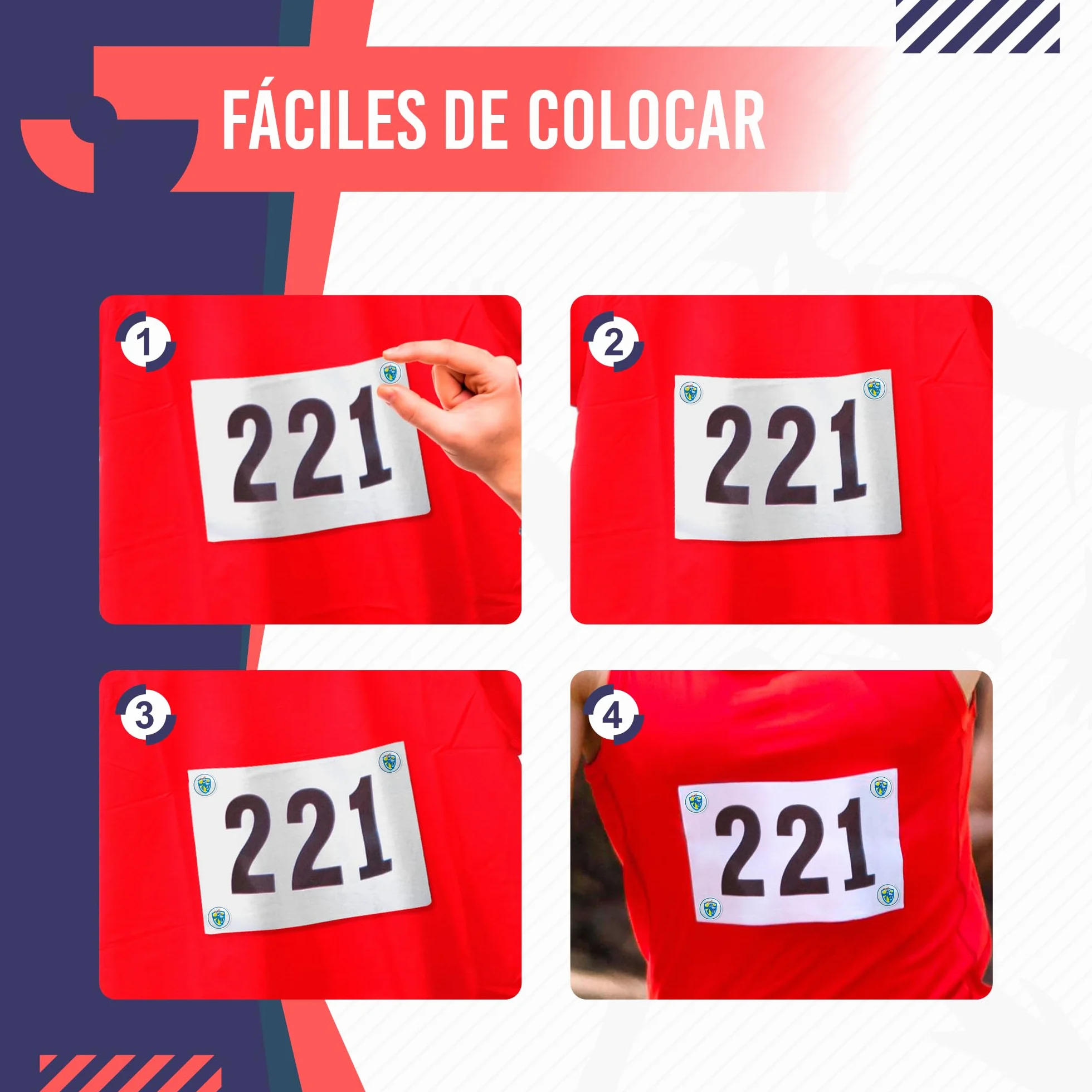 Imanes Deportivos 18mm para Running y Triatlón con Bolsa Impermeable - Pack de 4 - Diseño Cabra Azul