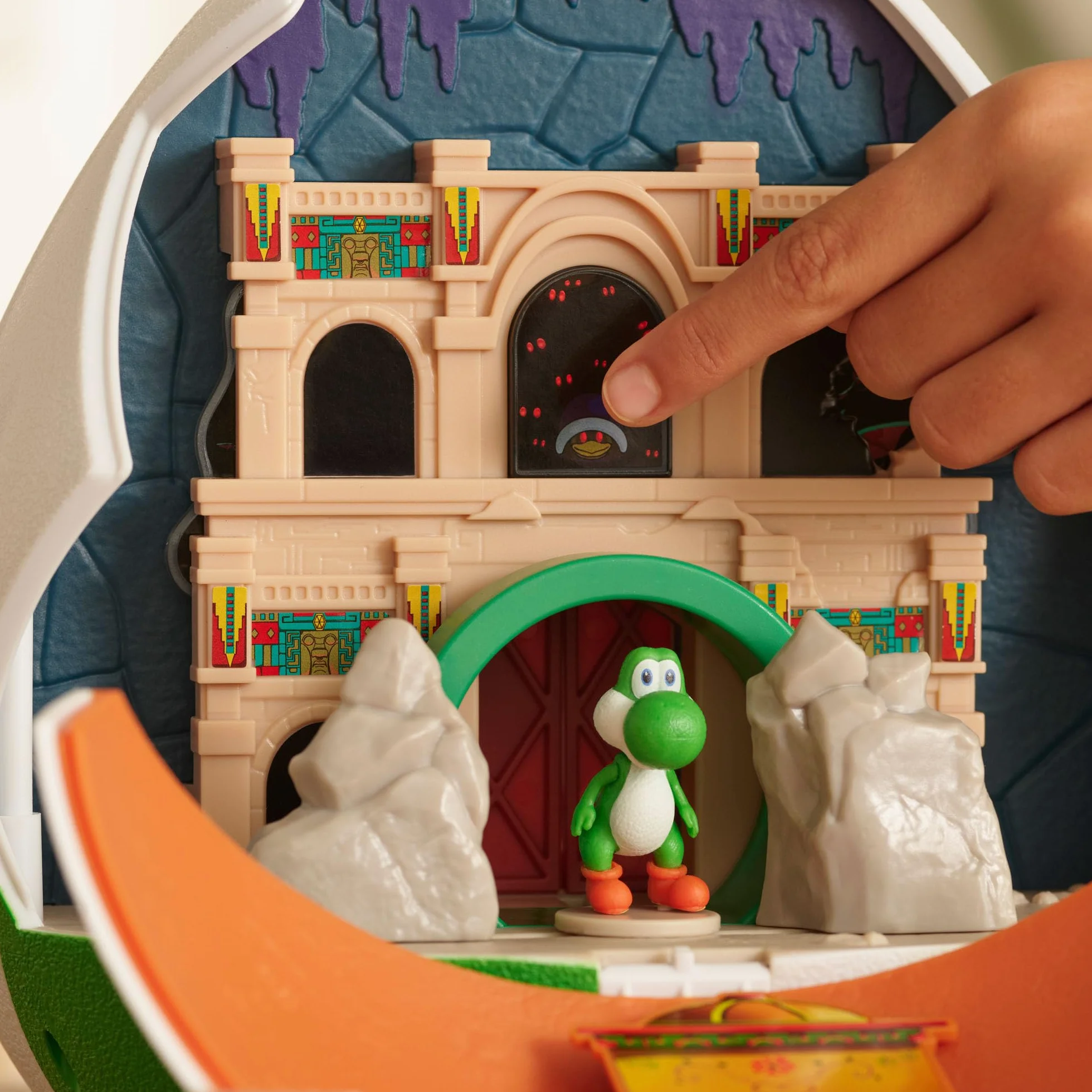 El Set de Juego Huevo de Yoshi de la película Super Mario Galaxy con Minifiguras de 3,8 cm, con Licencia Oficial de Jakks Pacific, Incluye Figuras de 4 cm y Mario de Fuego Exclusivo