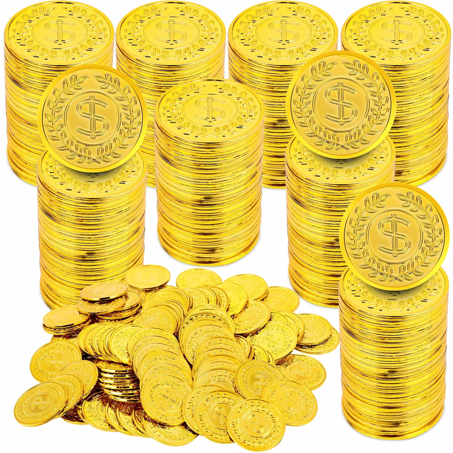 300 monedas de oro de plástico, falsas, tesoro pirata, juego, recuerdos de fiesta, profesores, recompensa en el aula