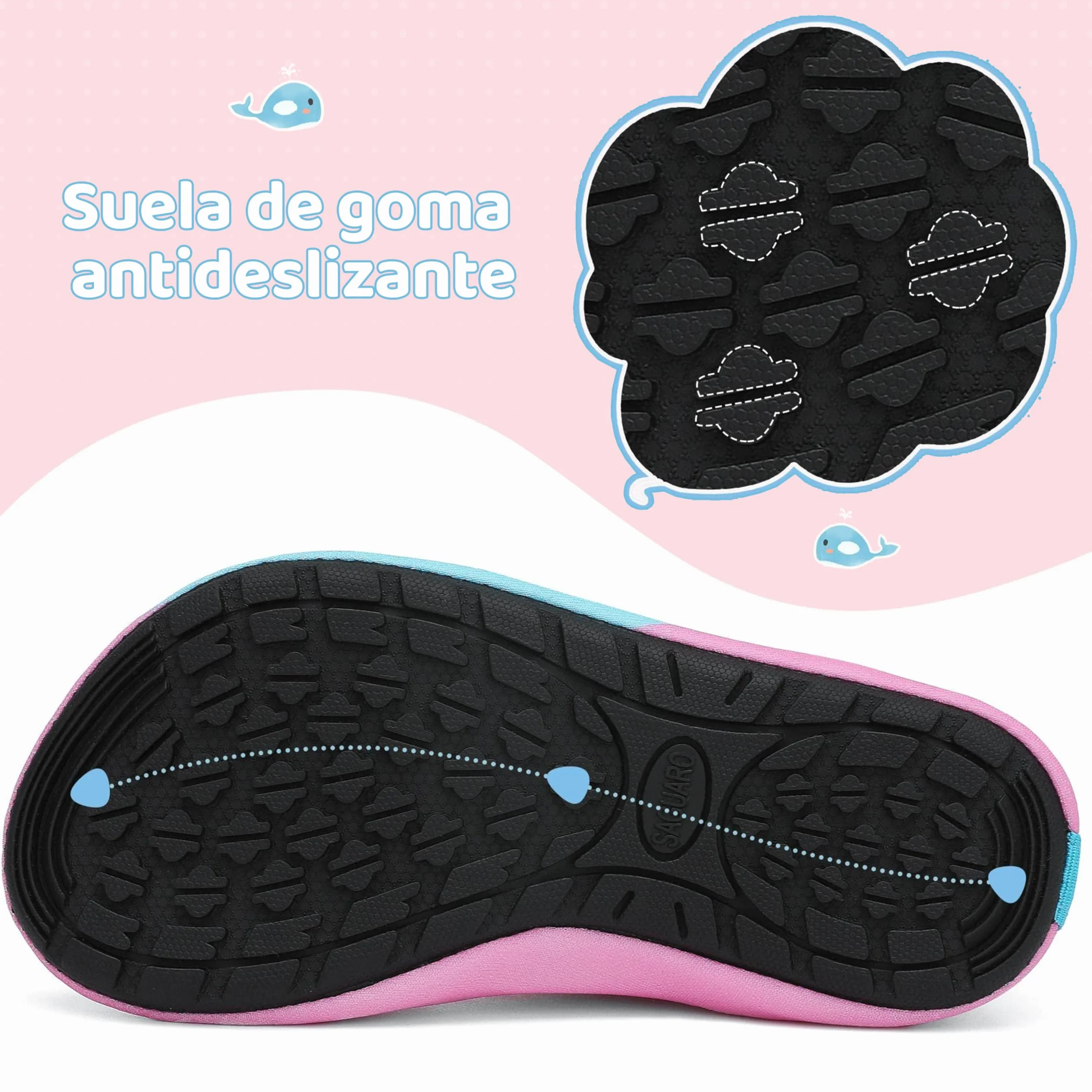 SAGUARO Zapatos de Agua Barefoot Respirable Antideslizante Niños Talla 20-37 EU
