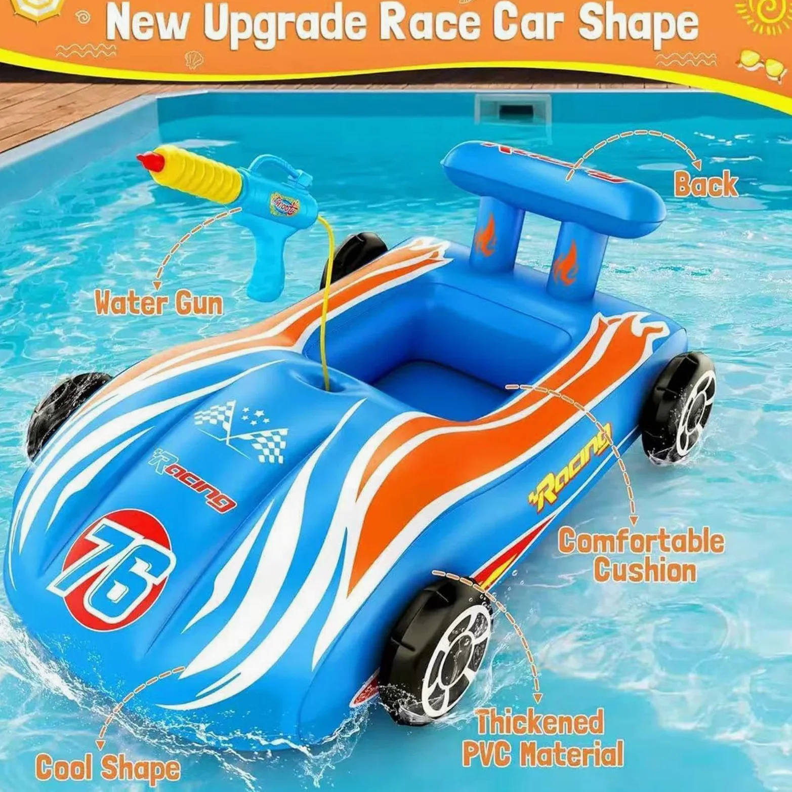 Flotador de Coche para Piscina Juguete inflable acuático | Juguetes de Guerra con Agua Para días de juego, lago, camping, jardín, de cumpleaños, patio trasero