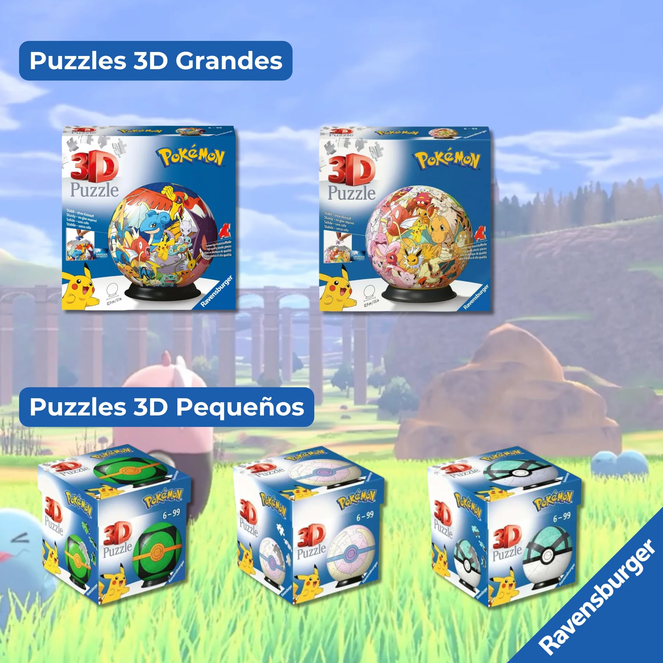 Ravensburger Puzzle 3D Niños Pokemon Pokeball 55 Piezas Montable Regalo 6+