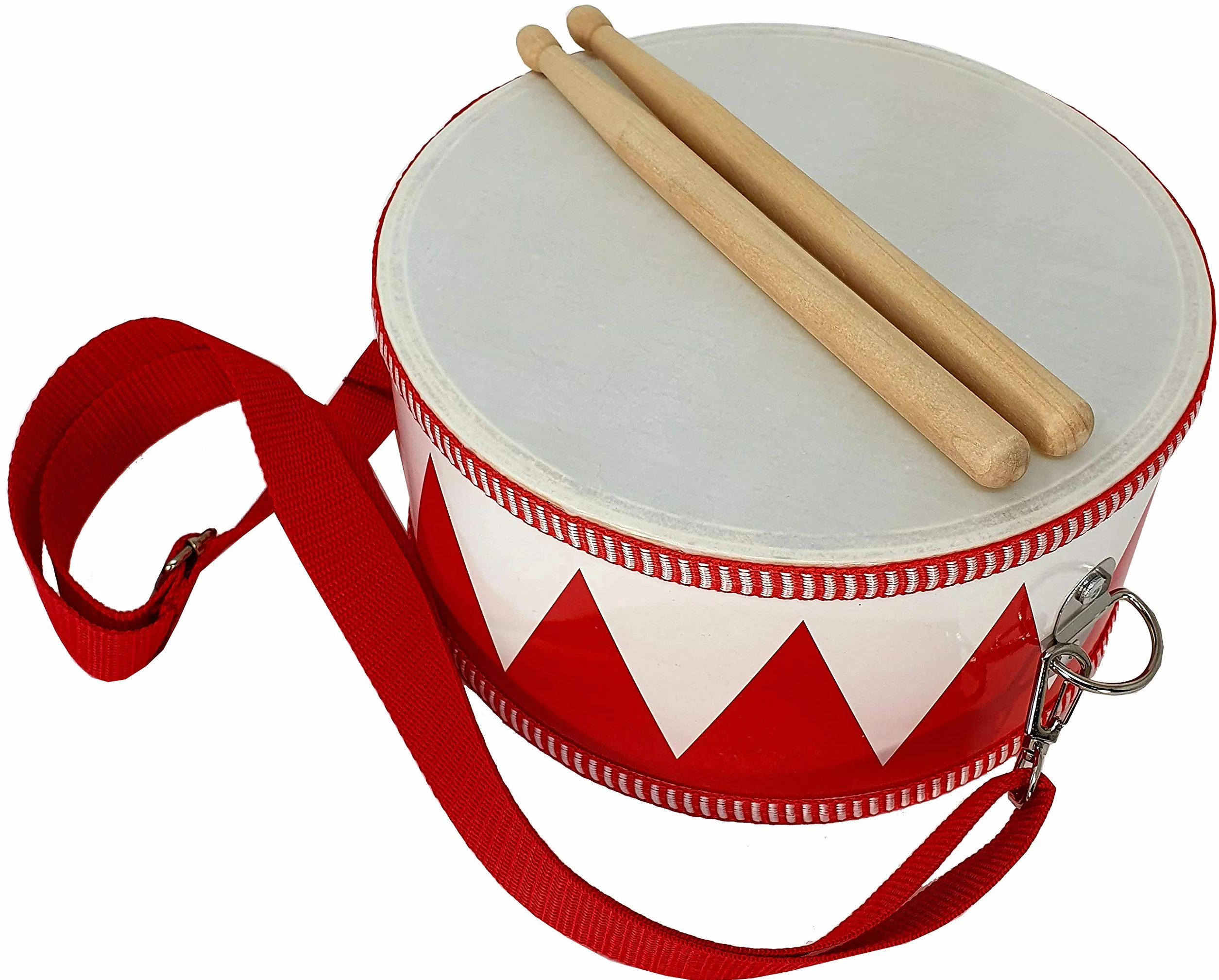 MLI, Tambor de Madera para Niños FOREST TGE Correa y Baquetas, Instrumento Musical, Dibujos Rojos y Blancos - Rockmusic