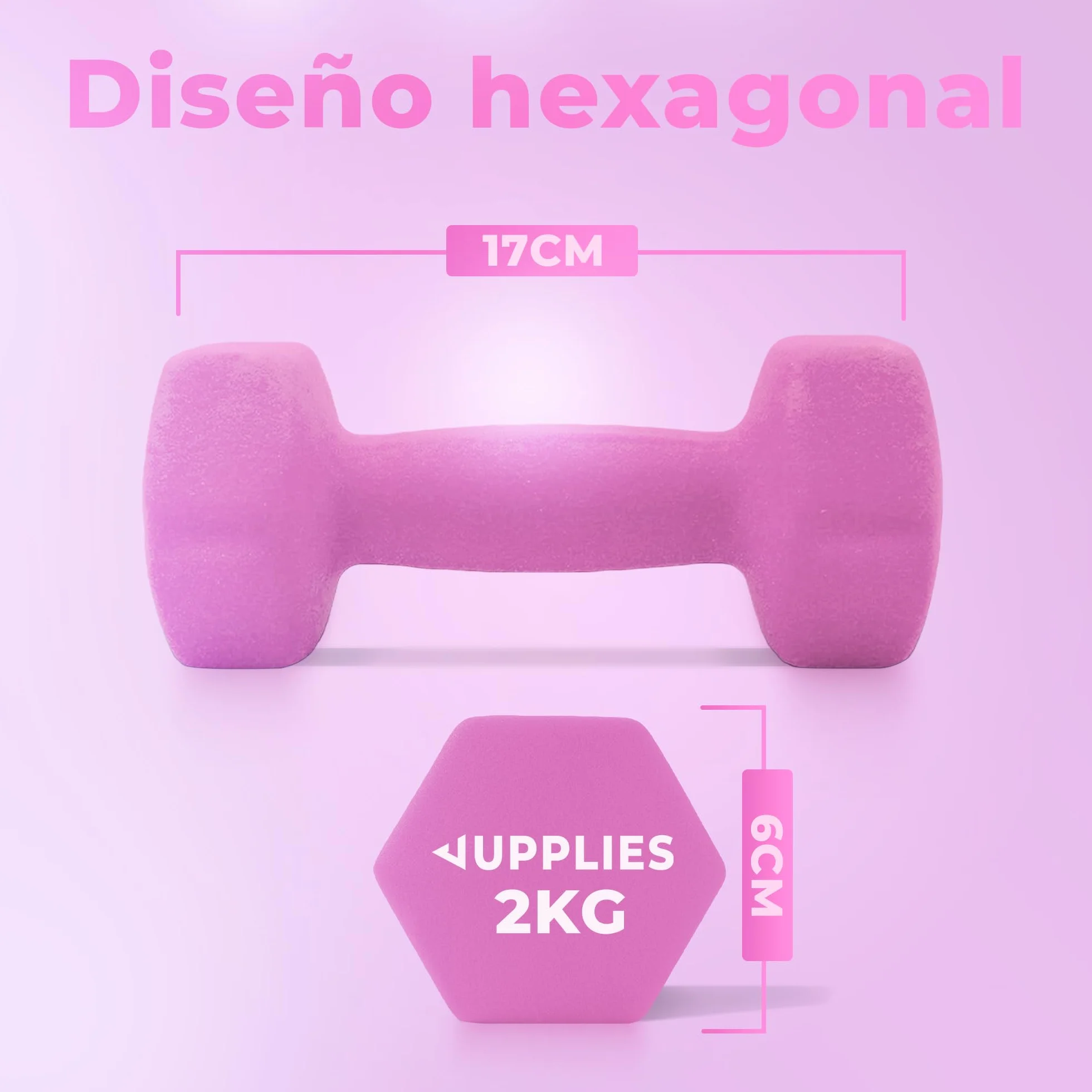 Juego de Pesas y Mancuernas de Neopreno 1Kg-10Kg (Pares) - Anti-Rodamiento y Antideslizantes - Entrenamiento en Casa