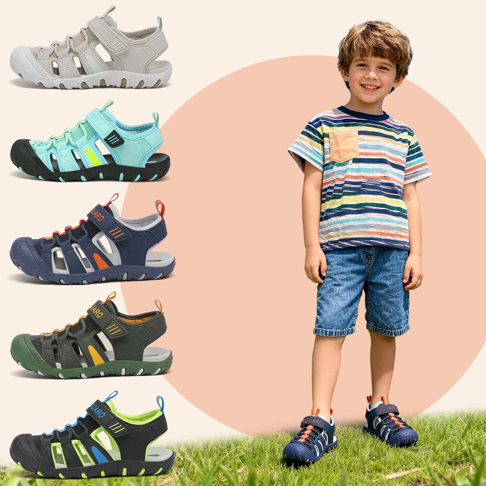 SAGUARO Sandalias de Verano para Niños Puntera Cerrada Trekking Senderismo Tallas 25-38