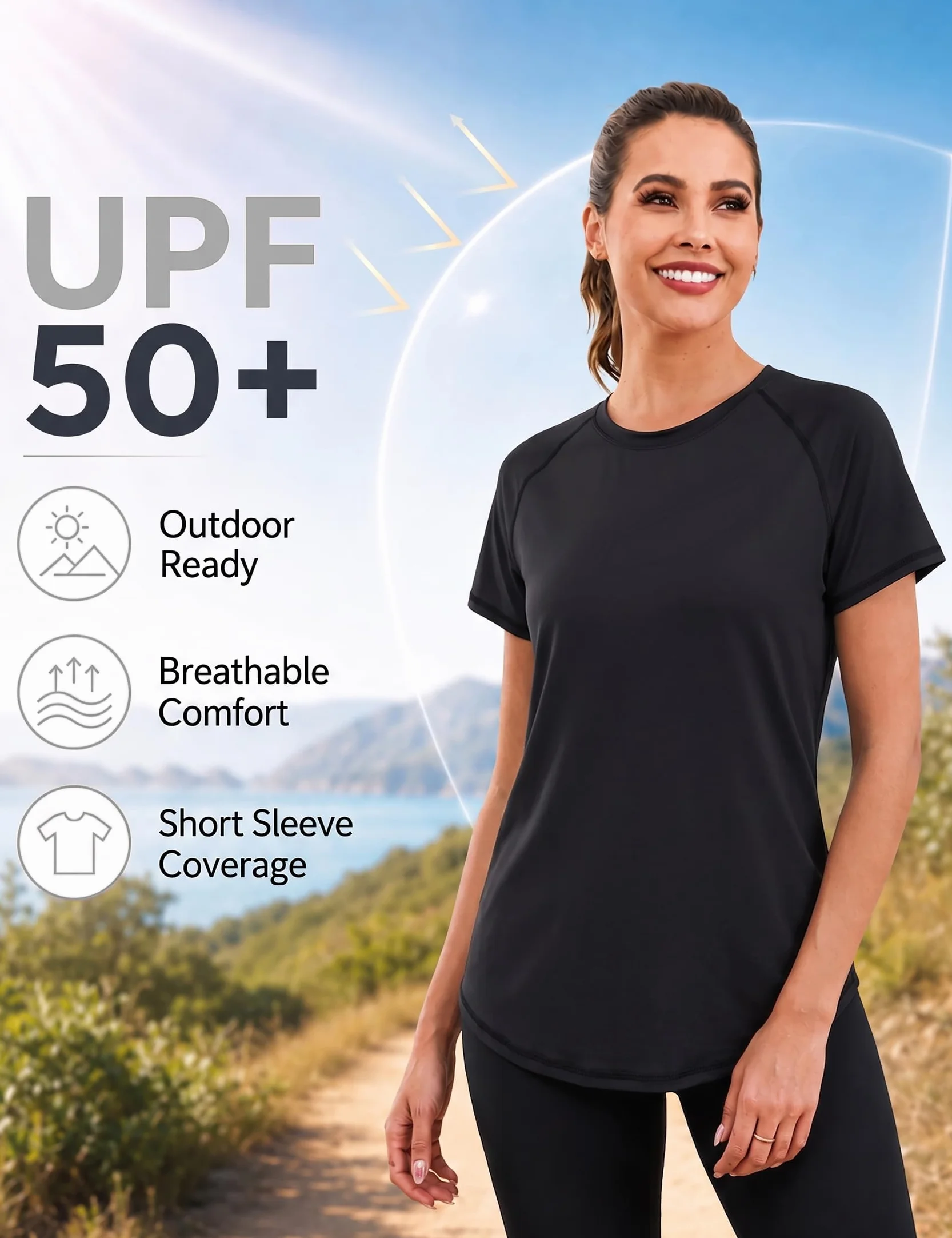 Terecey Camiseta Deportiva Mujer Manga Corta con Malla Espalda Secado Rápido para Fitness Running Gimnasio