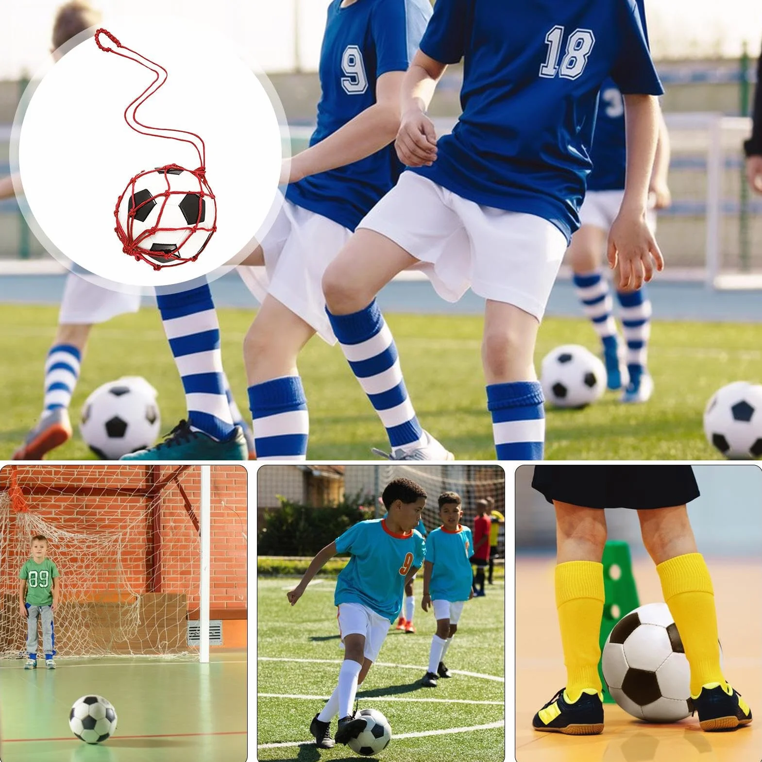Malla para balones de fútbol con cordón, almacenamiento de voleibol, portador de una sola pelota