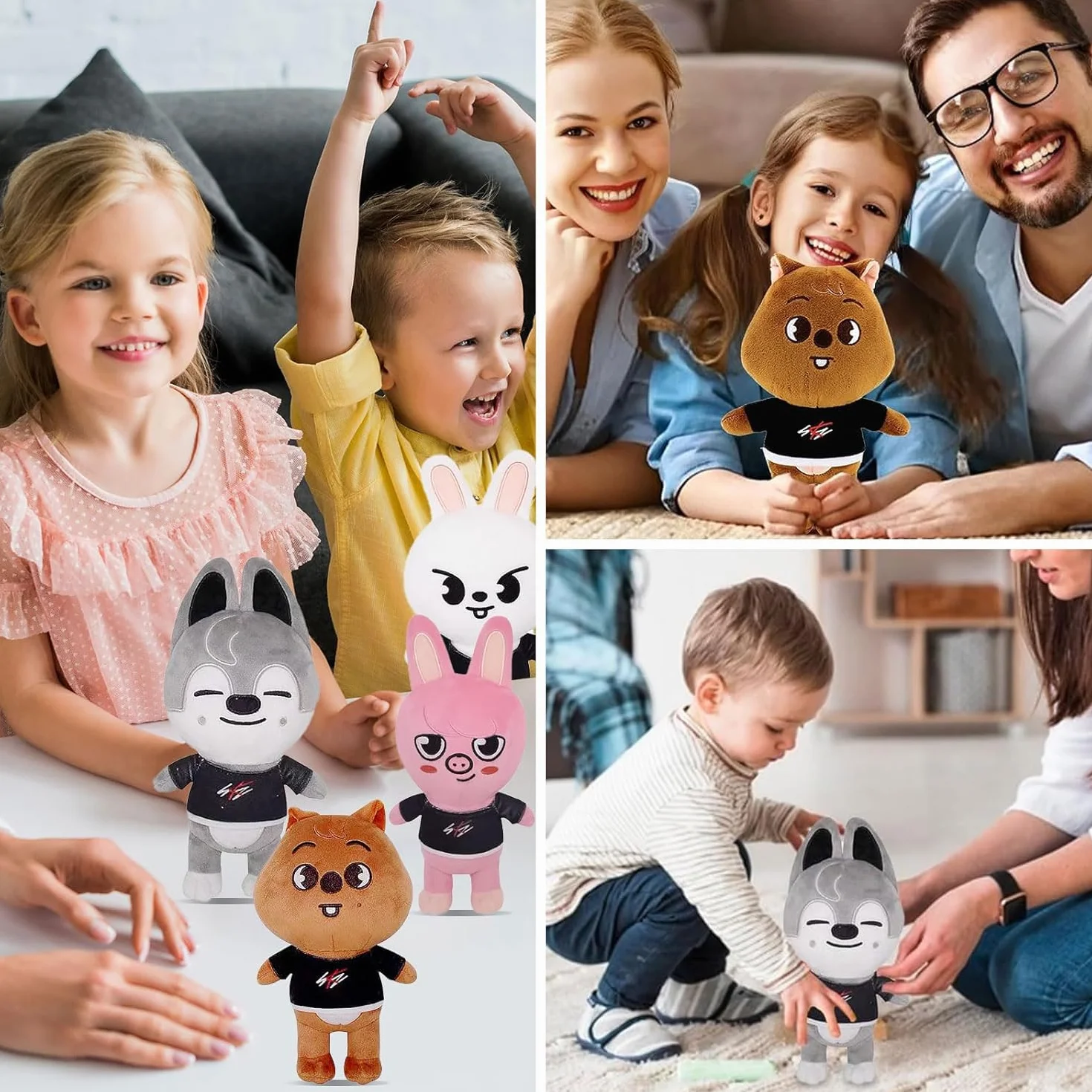 Skzoo peluche 20 cm, peluche oficial de Stray Kids, peluche de anime de dibujos animados, adorable pieza de colección para fanáticos (lobo)