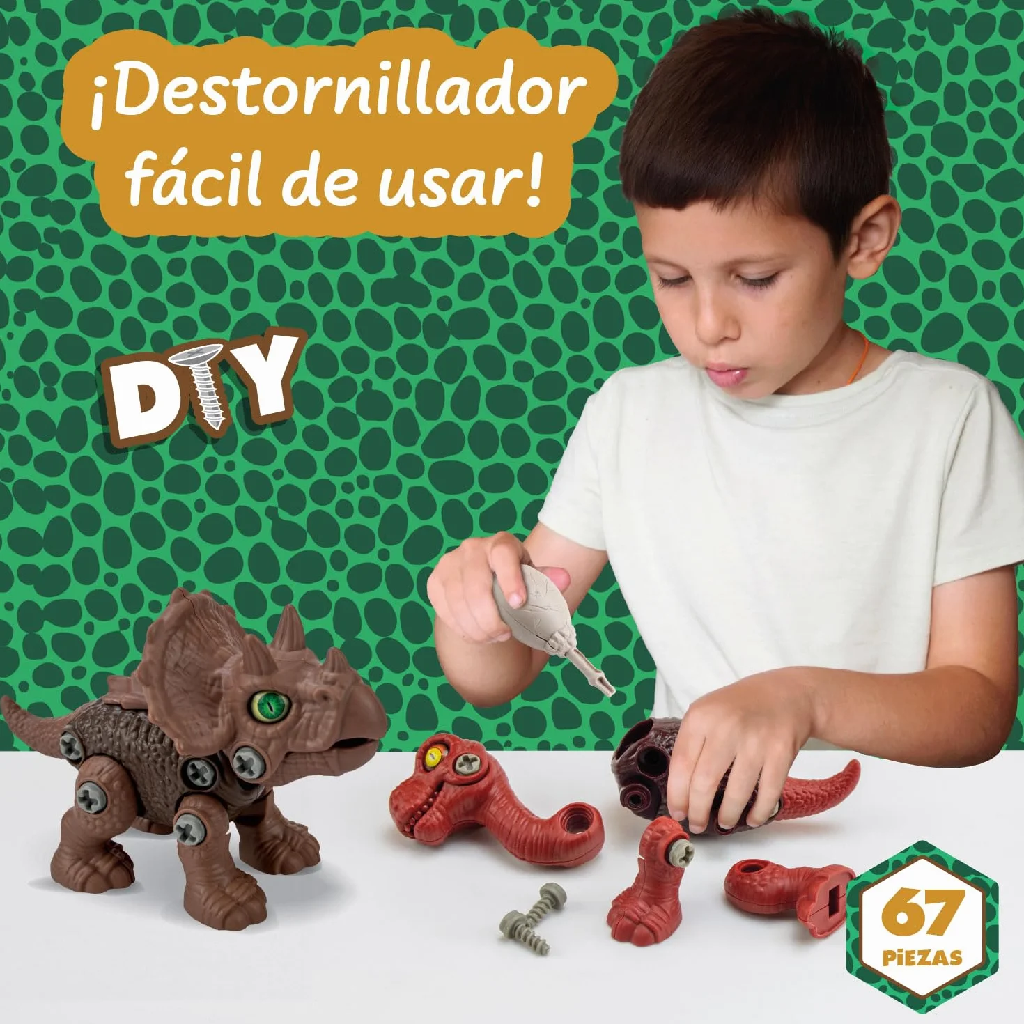 Science4you Dinosaurios Juguetes 4 en 1 – 67 Piezas, Construcción Montar Desmontar para Niños 3 4 5+ Años