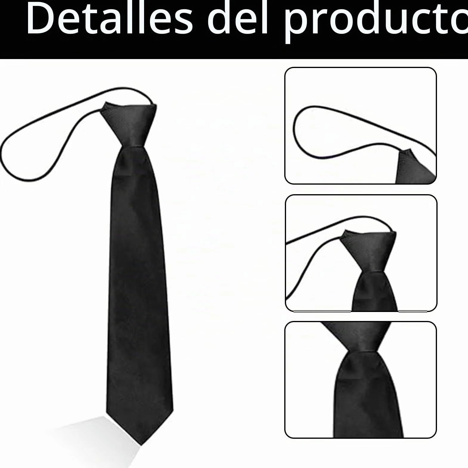 Corbatas para niños de satén 28 cm elásticas lisas para bodas
