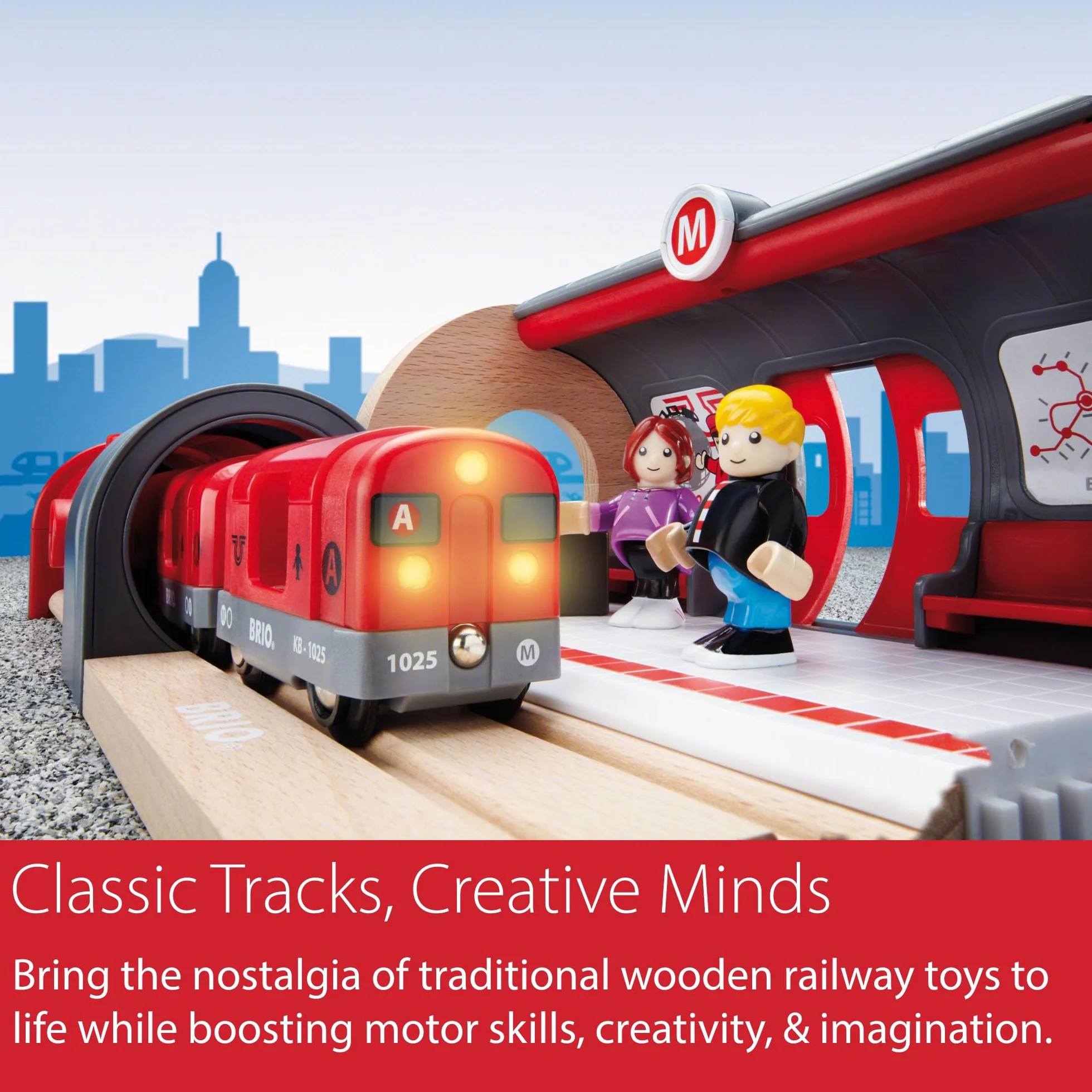 BRIO World - Set Metro, Ferrocarriles, Set de Construcción de Madera, Tren Juguete, Juguetes Niños 3 Años o más, Juegos Educativos 3 Años