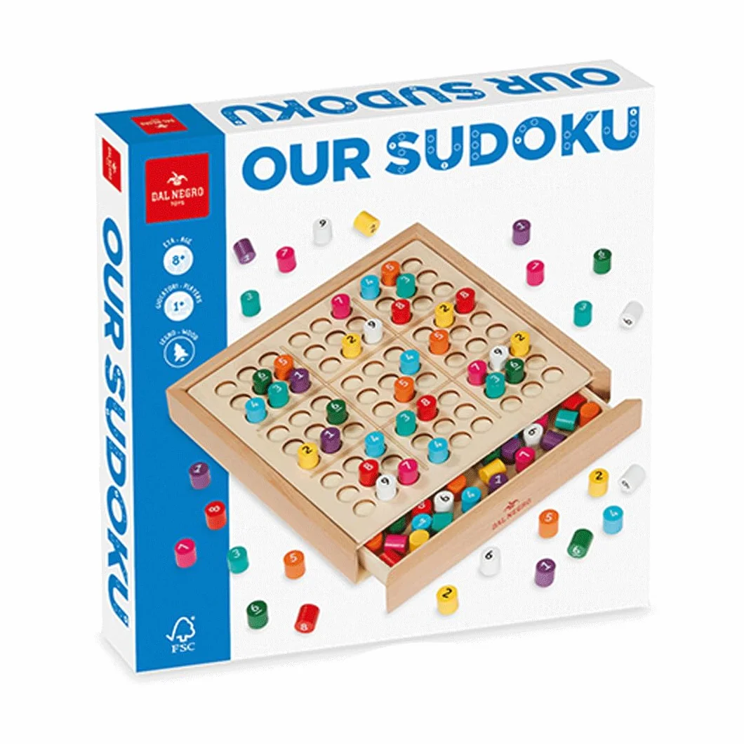 Dal Negro Sudoku Juego de Mesa de Madera para Niños 8+ y Familia, 2+ Jugadores