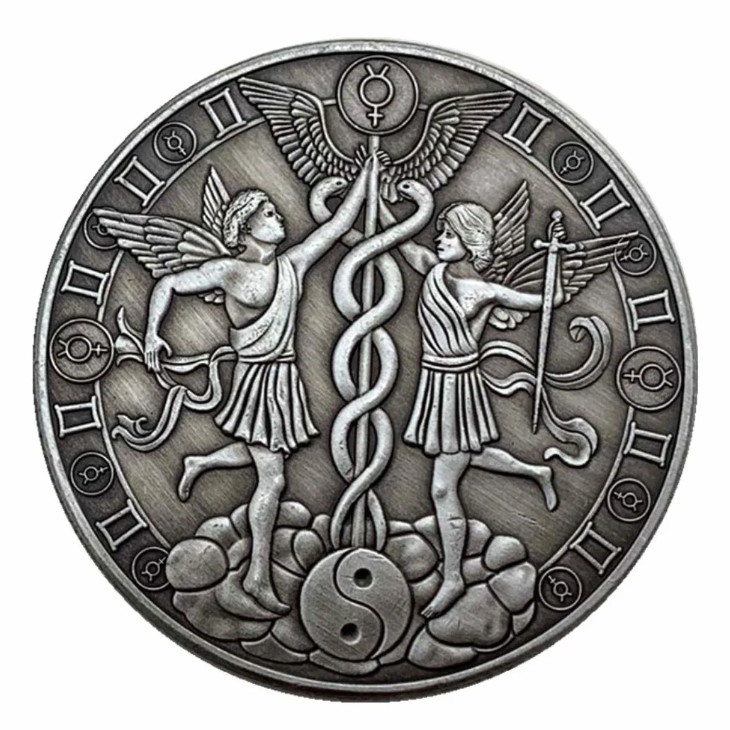 NLR 12 constelación de Monedas conmemorativas Aries/Tauro/Géminis/Cáncer/Leo/Virgo/Libra/escorpión/Sagitario/Capricornio/Acuario/Piscis Recuerdo Artes Colección- 1 PC (Géminis)