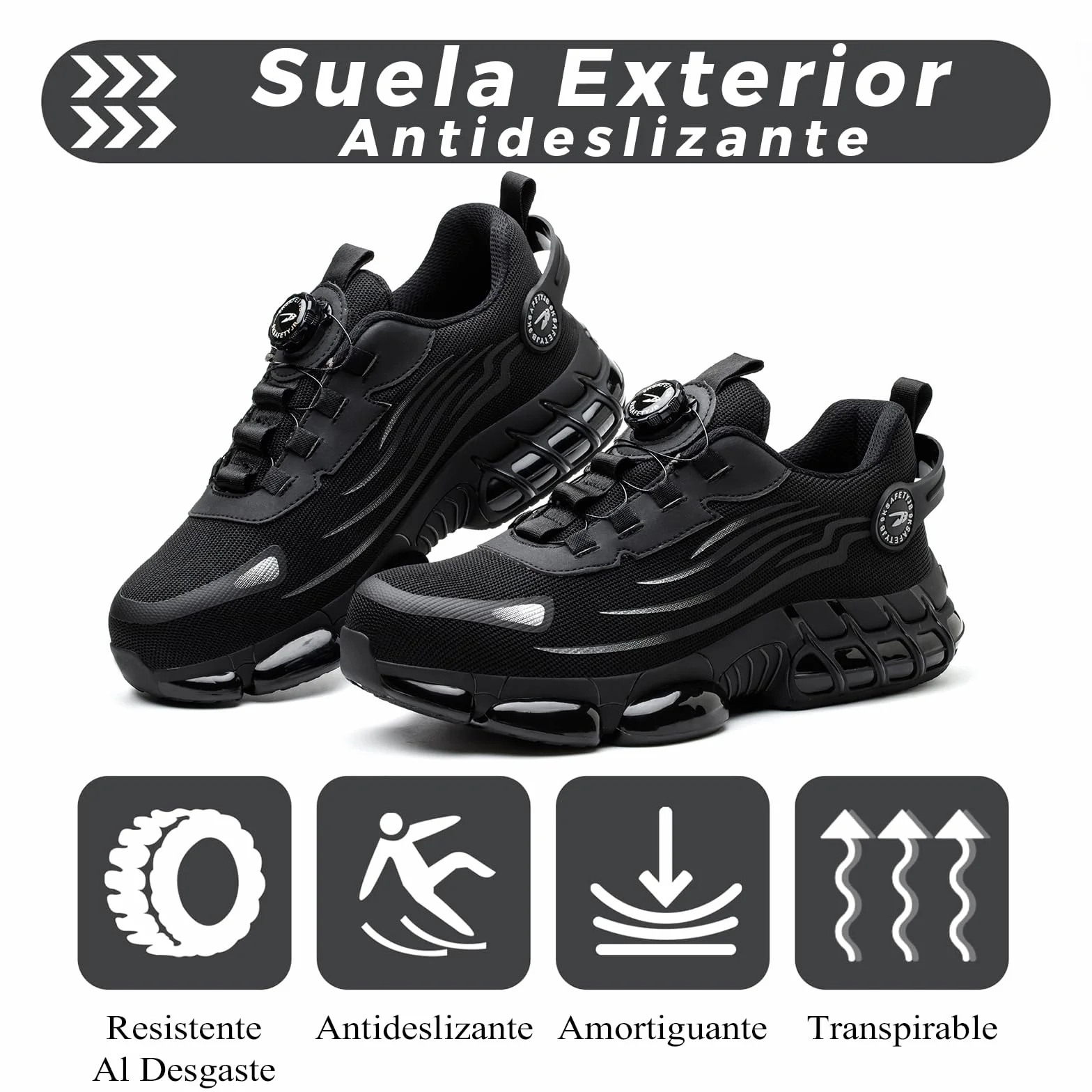 Zapatos de Seguridad con Puntera de Acero Antideslizantes Ligeros 36-46 EU