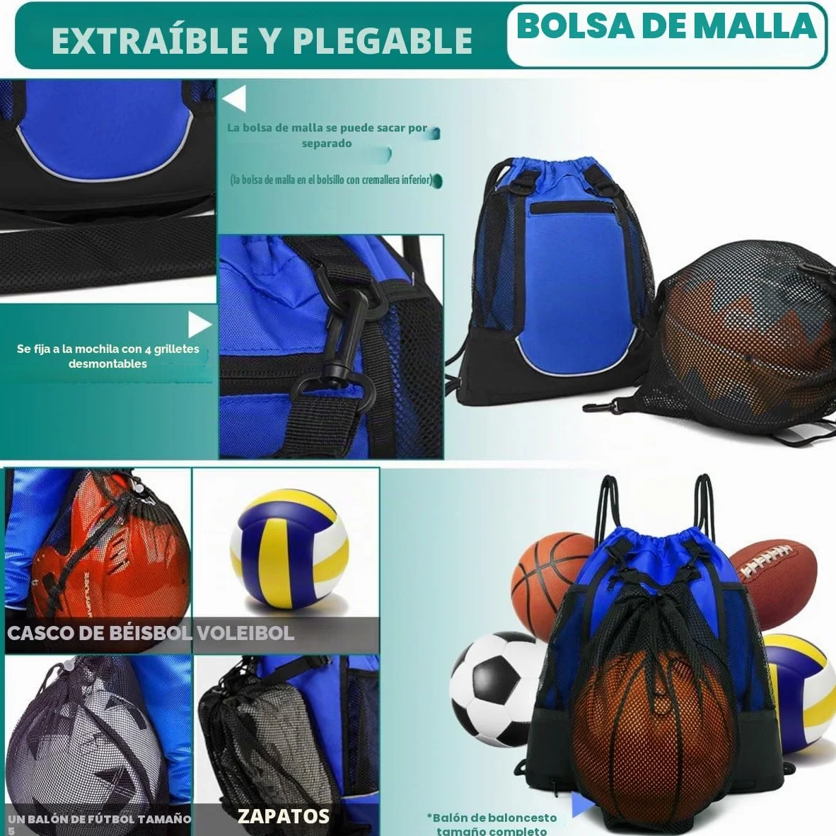 STAY GENT Mochila Deportiva para Fútbol, Baloncesto, Voleibol Hombre Mujer Niños