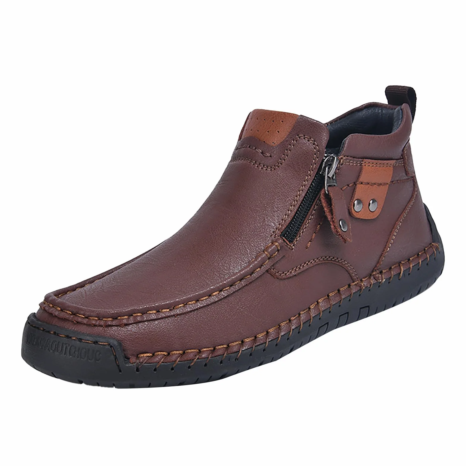 Zapatos de cuero para hombre mocasines ligeros transpirables suela suave