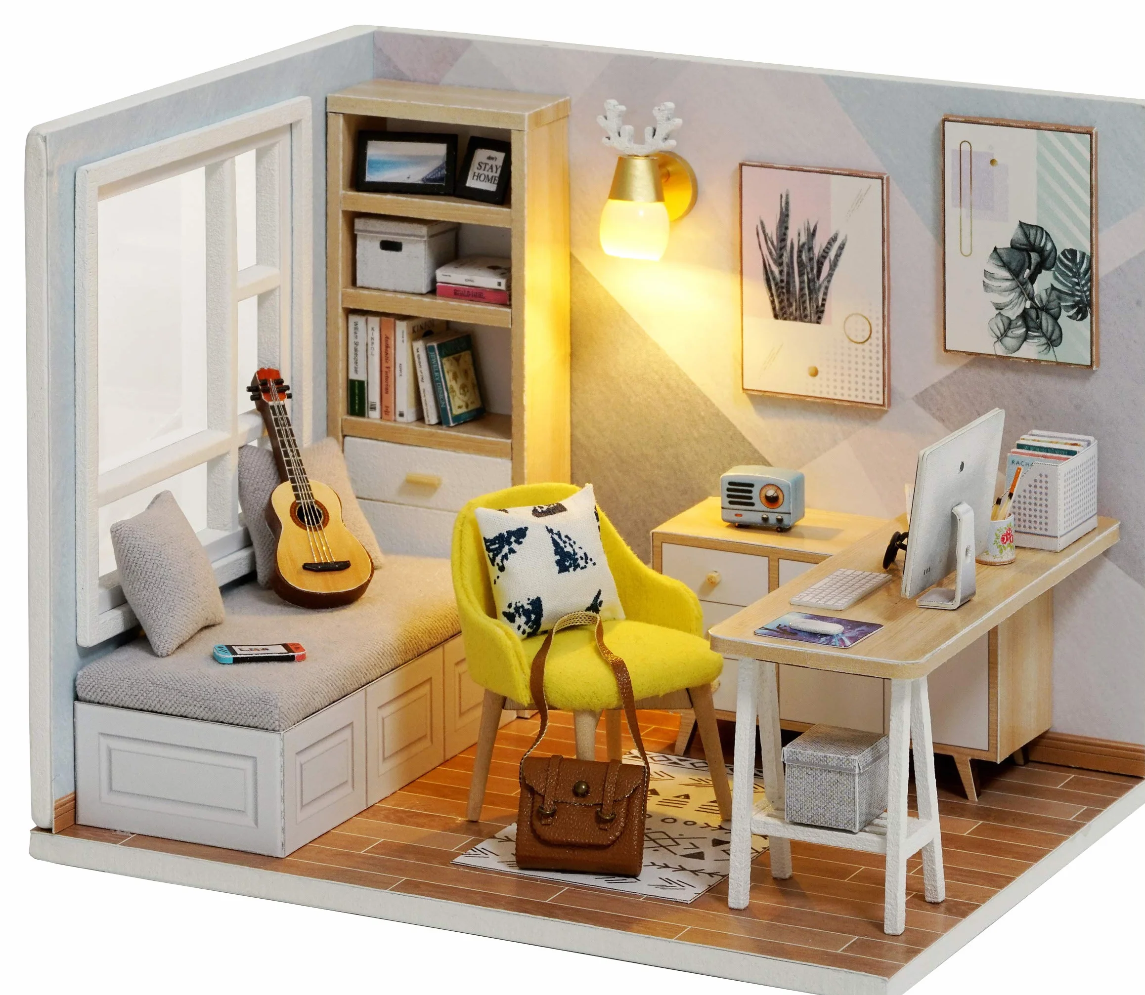 CUTEROOM Kit de casa de Madera en Miniatura 1:32 coleccionista con Muebles y Accesorios