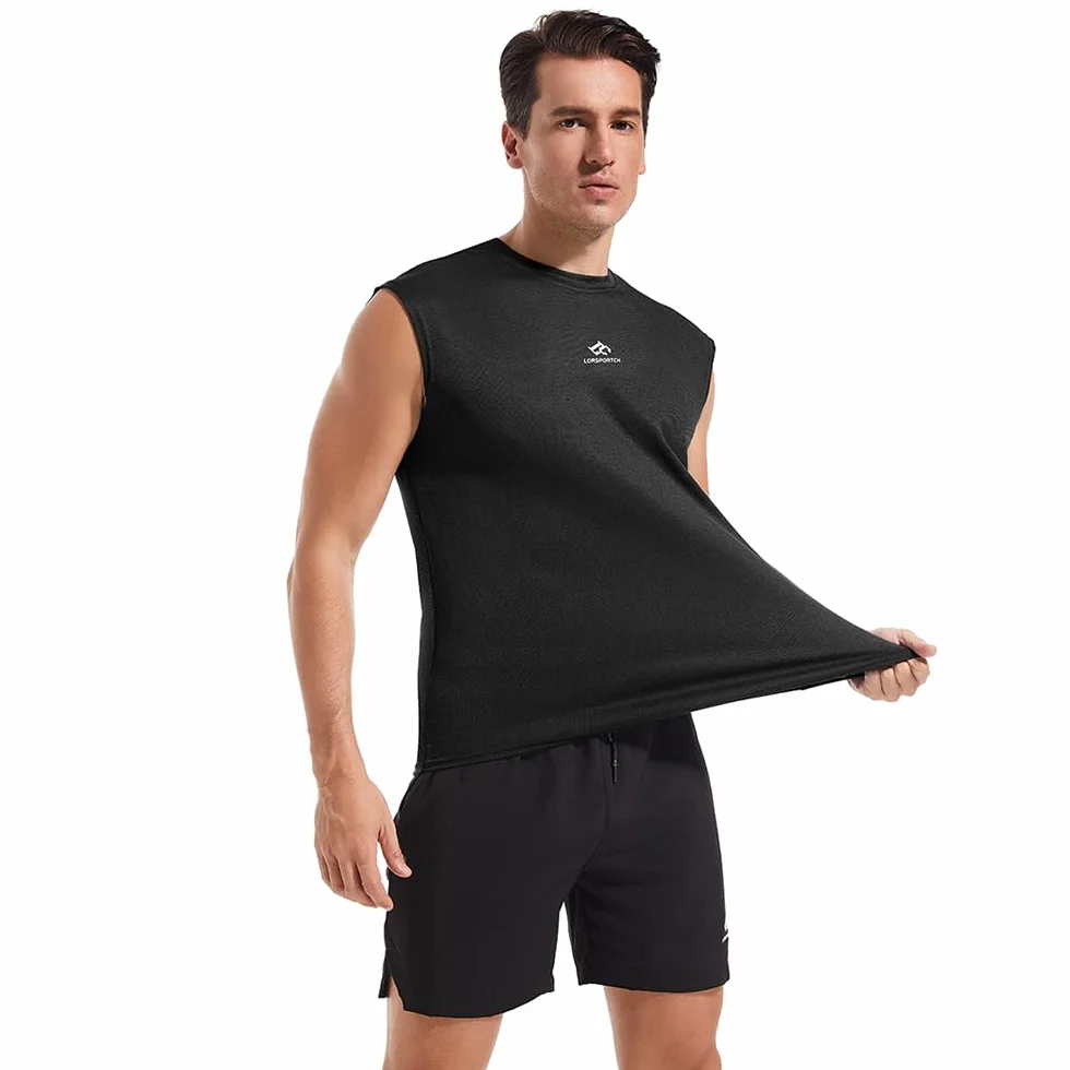 Camiseta sin Mangas para Hombre Deportiva Culturismo Entrenamiento Gimnasio Fitness Correr