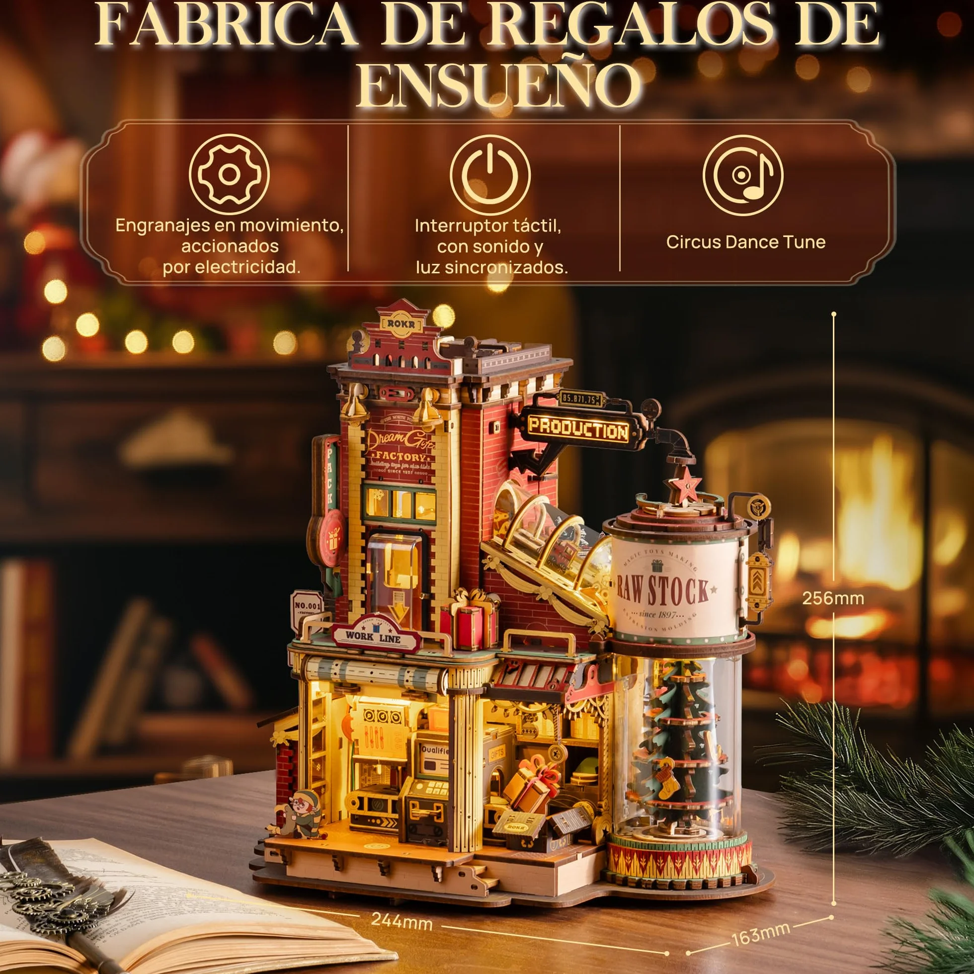ROKR - Kits de construcción de madera 3D para adultos, rompecabezas mecánicos 3D de madera Regalo de ensueño de la fábrica, kits de modelo musical para adultos para construir, regalo de ensueño de la