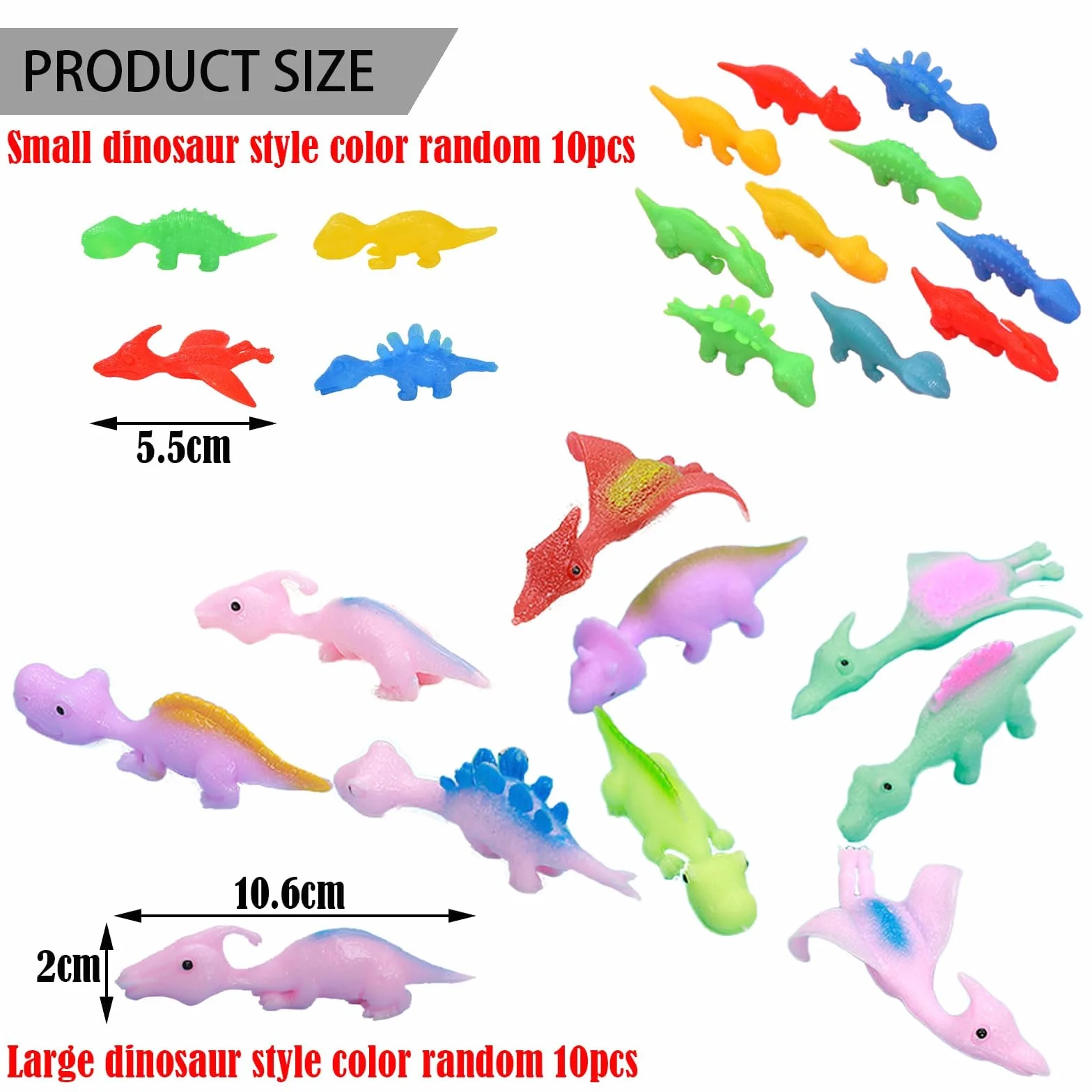 Juguetes de Dinosaurios Tirachinas Elásticos 20 PCS