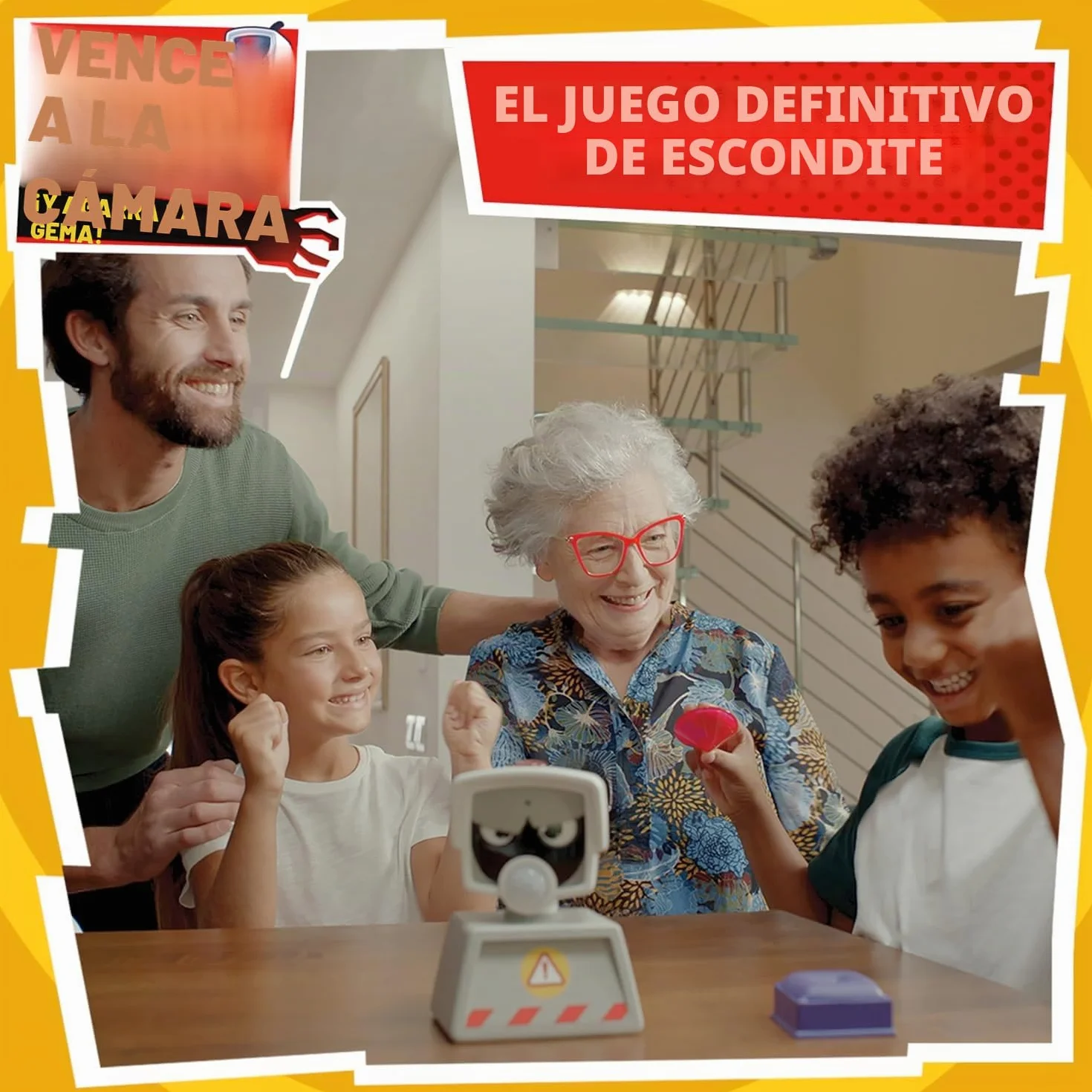 TOMY Games Beat the Camera - Pasa la seguridad, roba gemas, deshabilita la alarma - Fiesta de búsqueda del tesoro y juegos familiares de interior - para niños mayores de 3 años - Regalos de cumpleaños