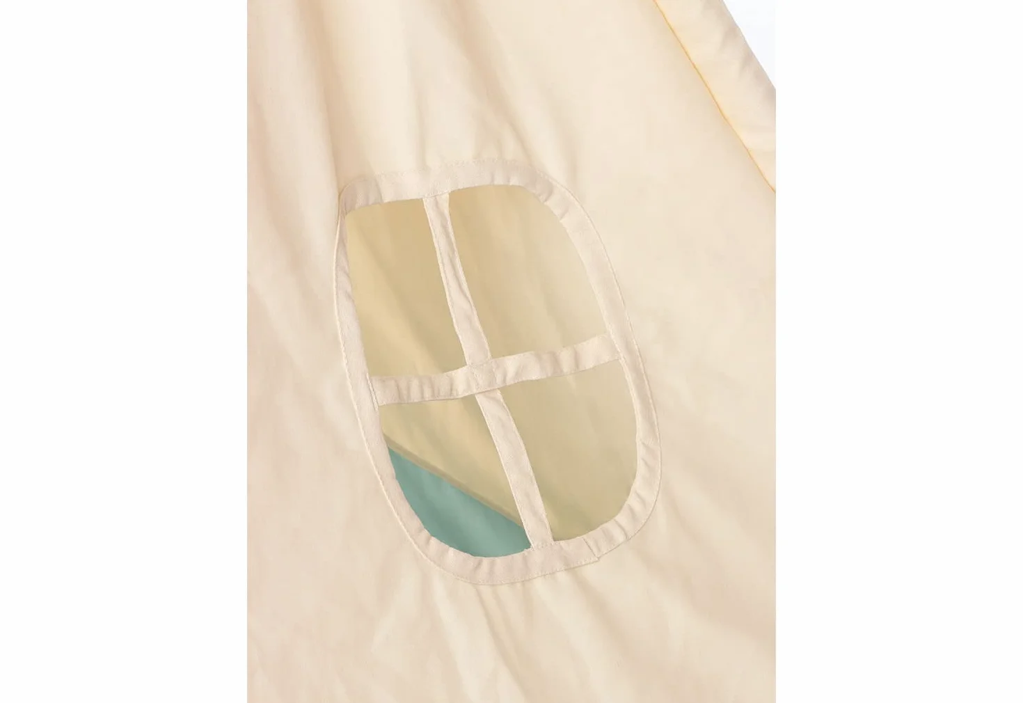 Pinolino Tipi Yuma - Tienda de campaña de Tela y Madera con Ventana, Alfombra de Suelo y Bolsa de Almacenamiento, para niños a Partir de 3 años, Tela con Tonos Pastel y banderines